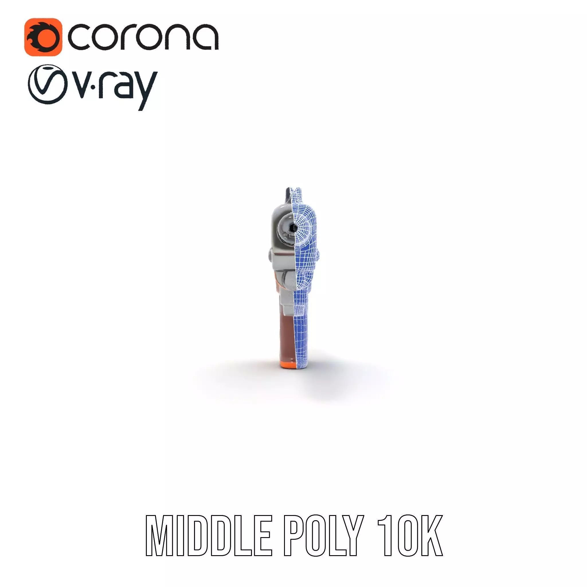 Modern Orange Blaster model pack Low-poly 3D model_29