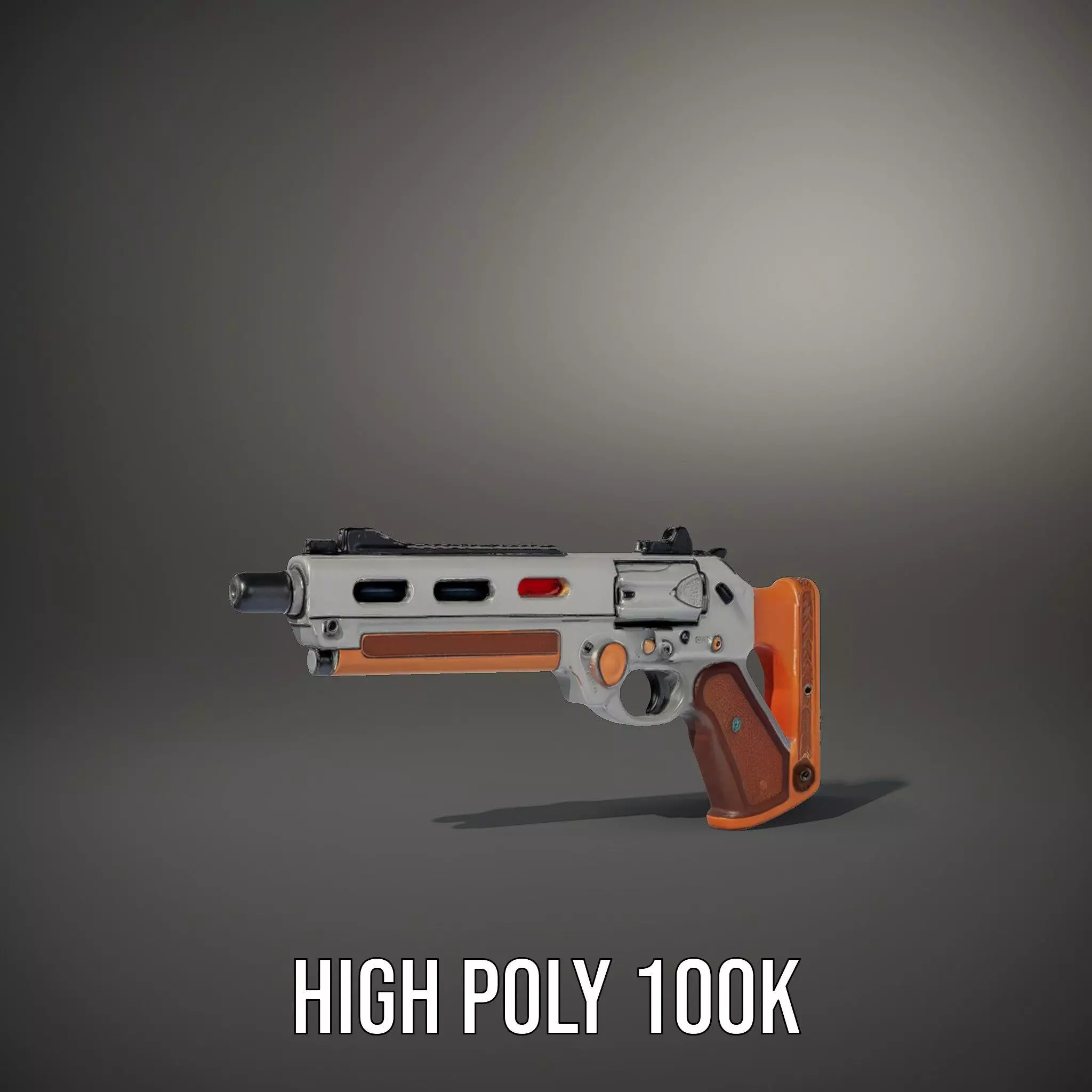 Modern Orange Blaster model pack Low-poly 3D model_10
