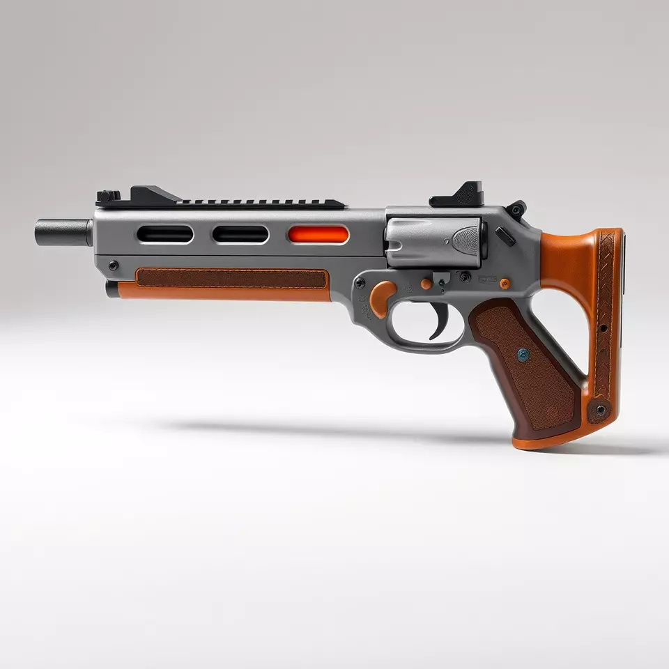 Modern Orange Blaster model pack Low-poly 3D model_2