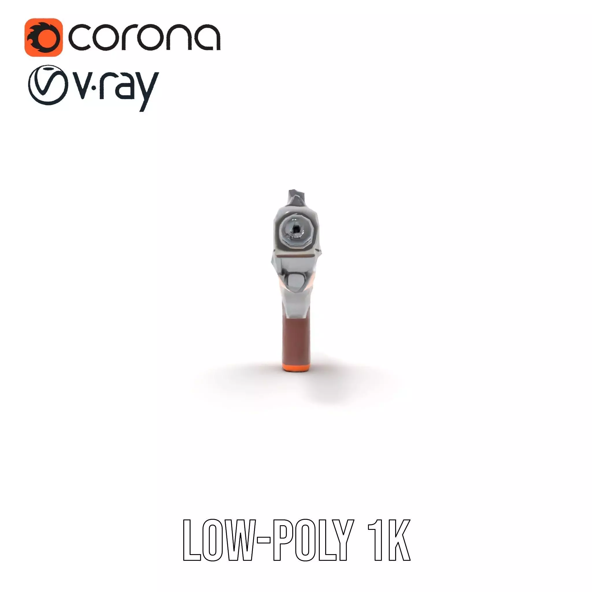 Modern Orange Blaster model pack Low-poly 3D model_22