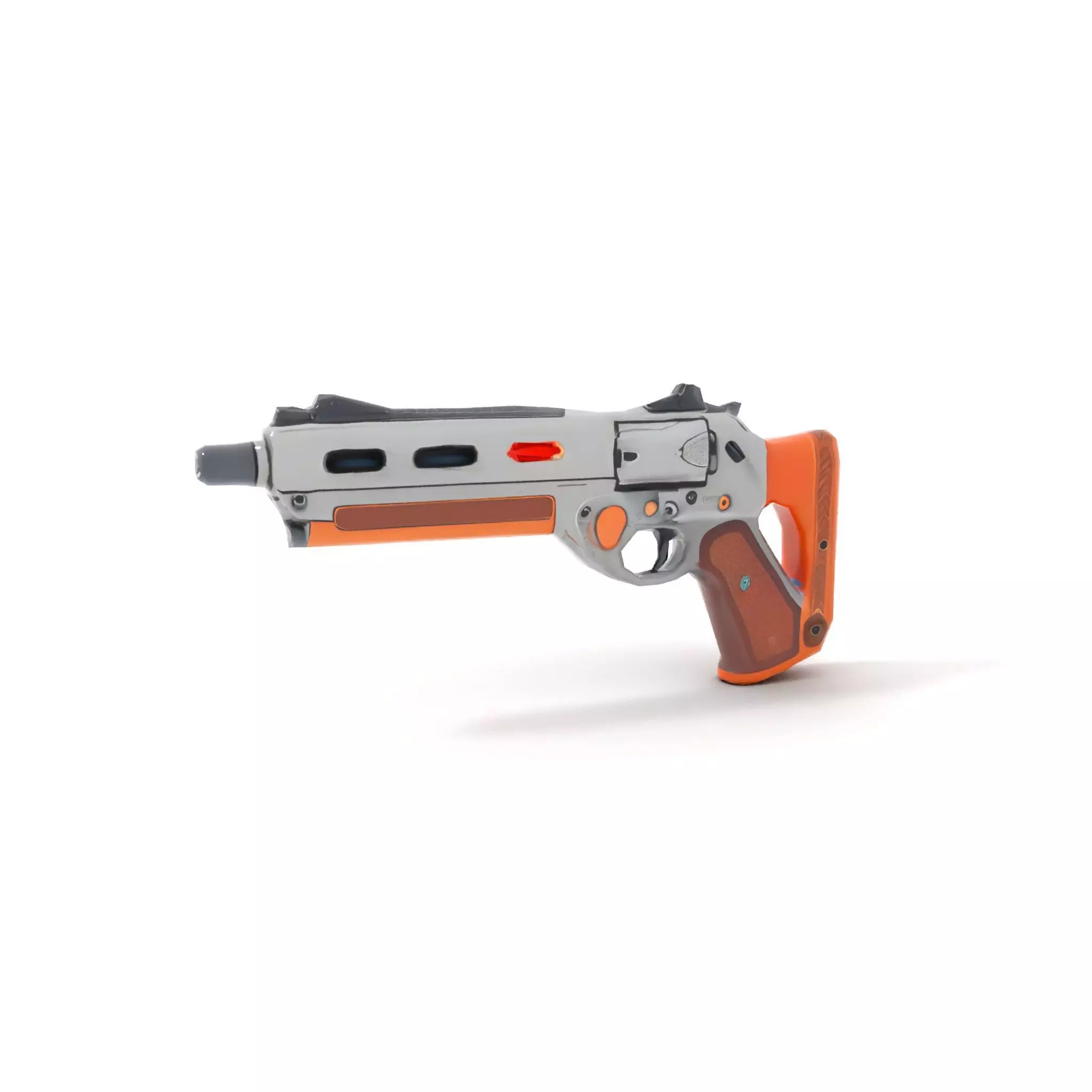 Modern Orange Blaster model pack Low-poly 3D model_9