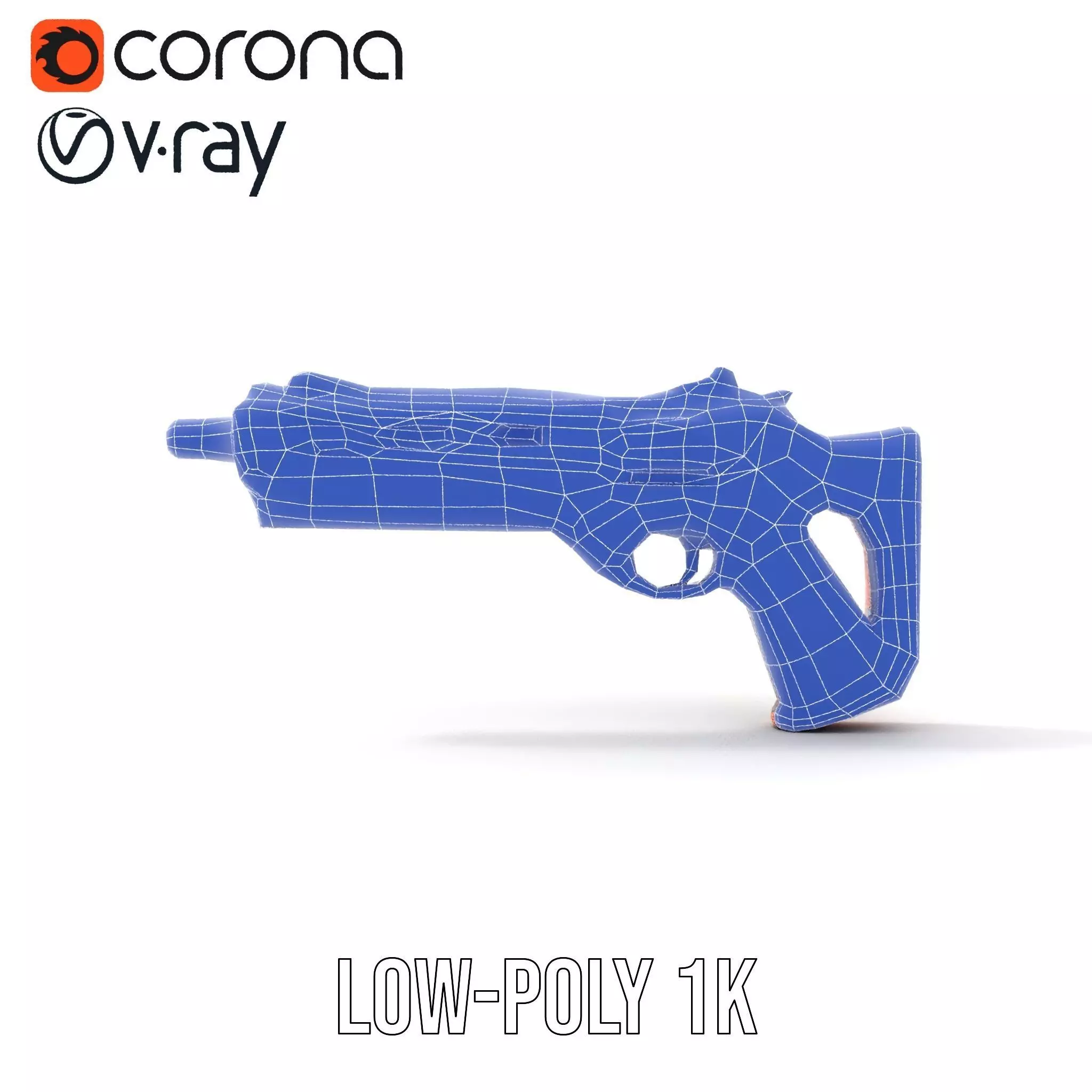 Modern Orange Blaster model pack Low-poly 3D model_27