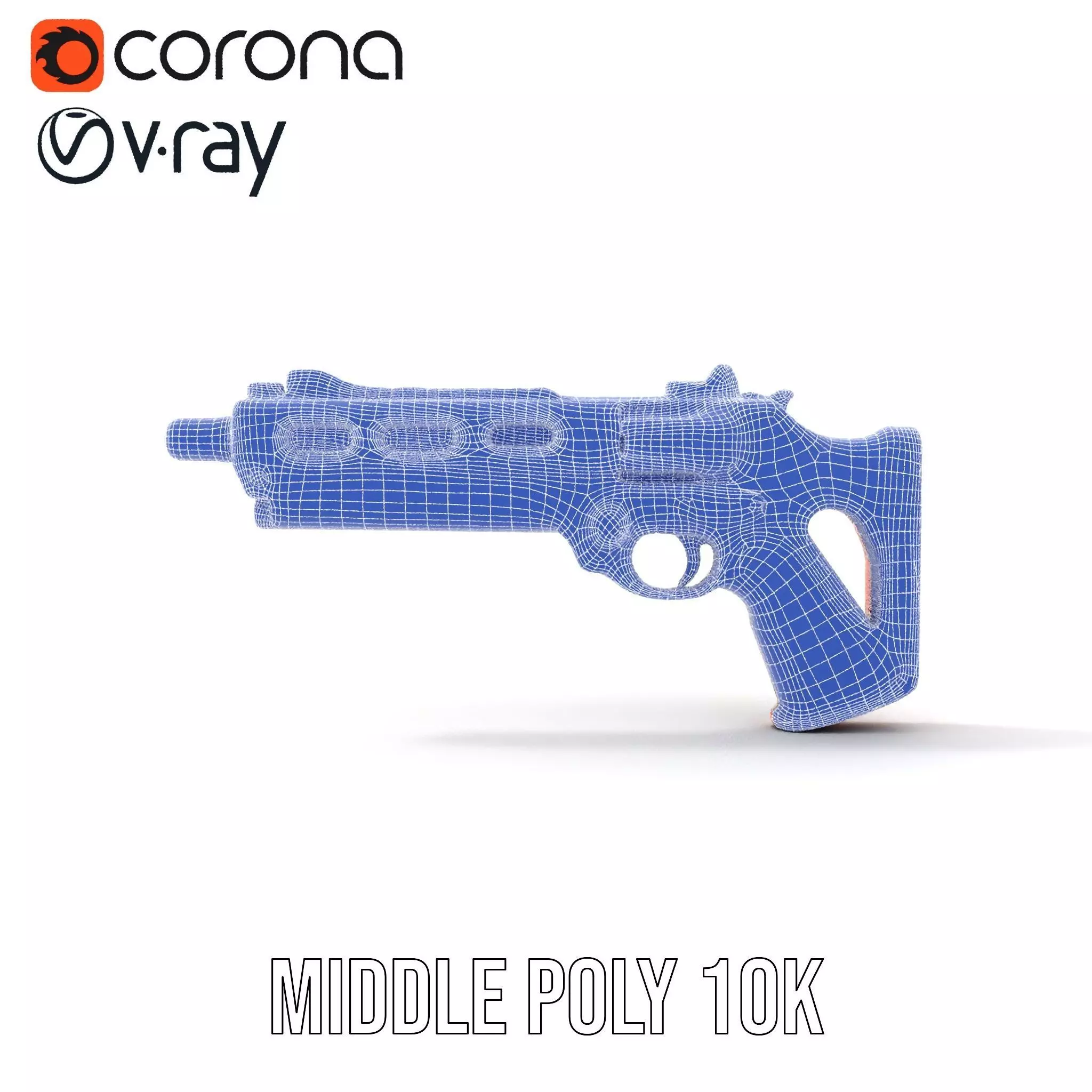 Modern Orange Blaster model pack Low-poly 3D model_26