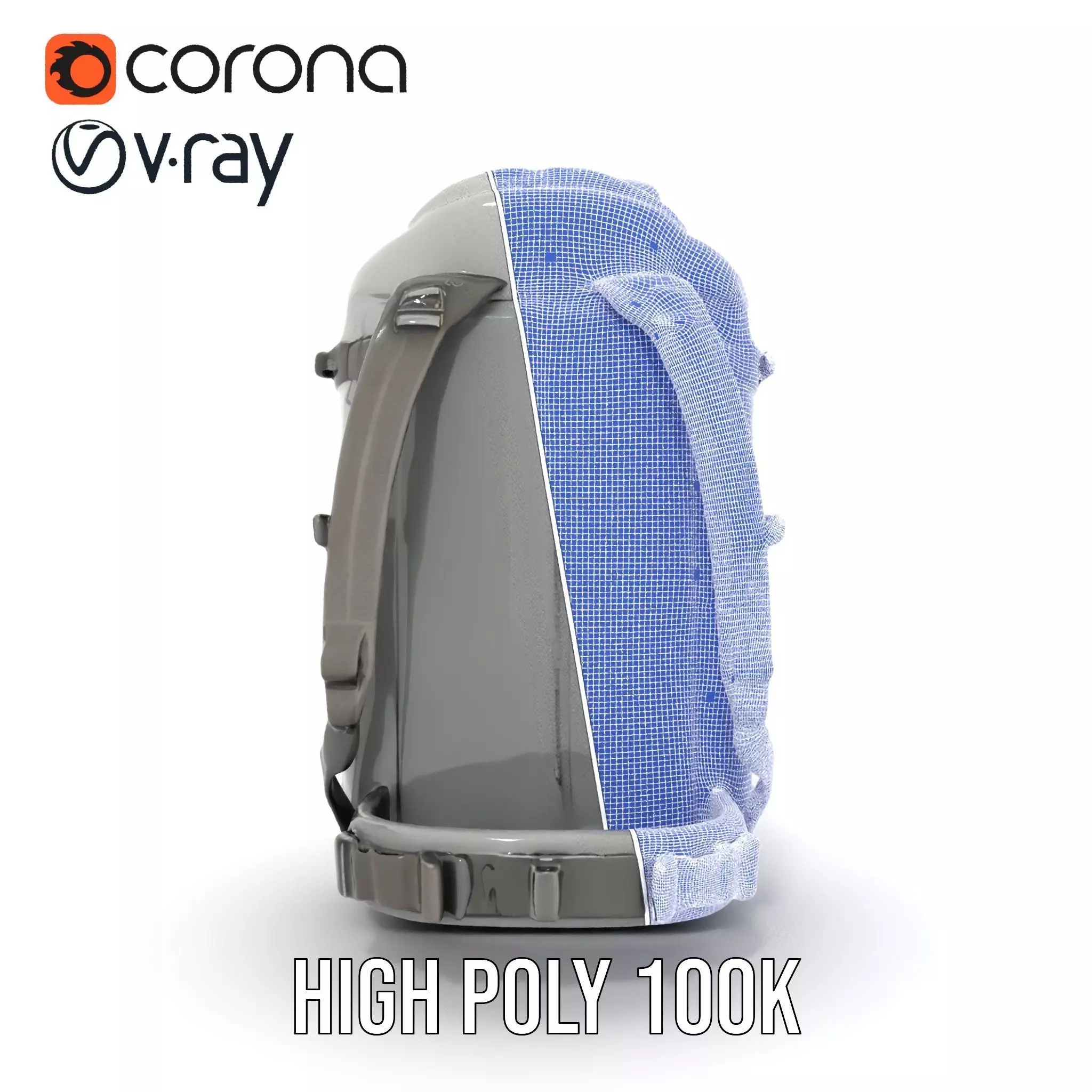 Gray Adventure Backpack model pack Low-poly 3D model_33