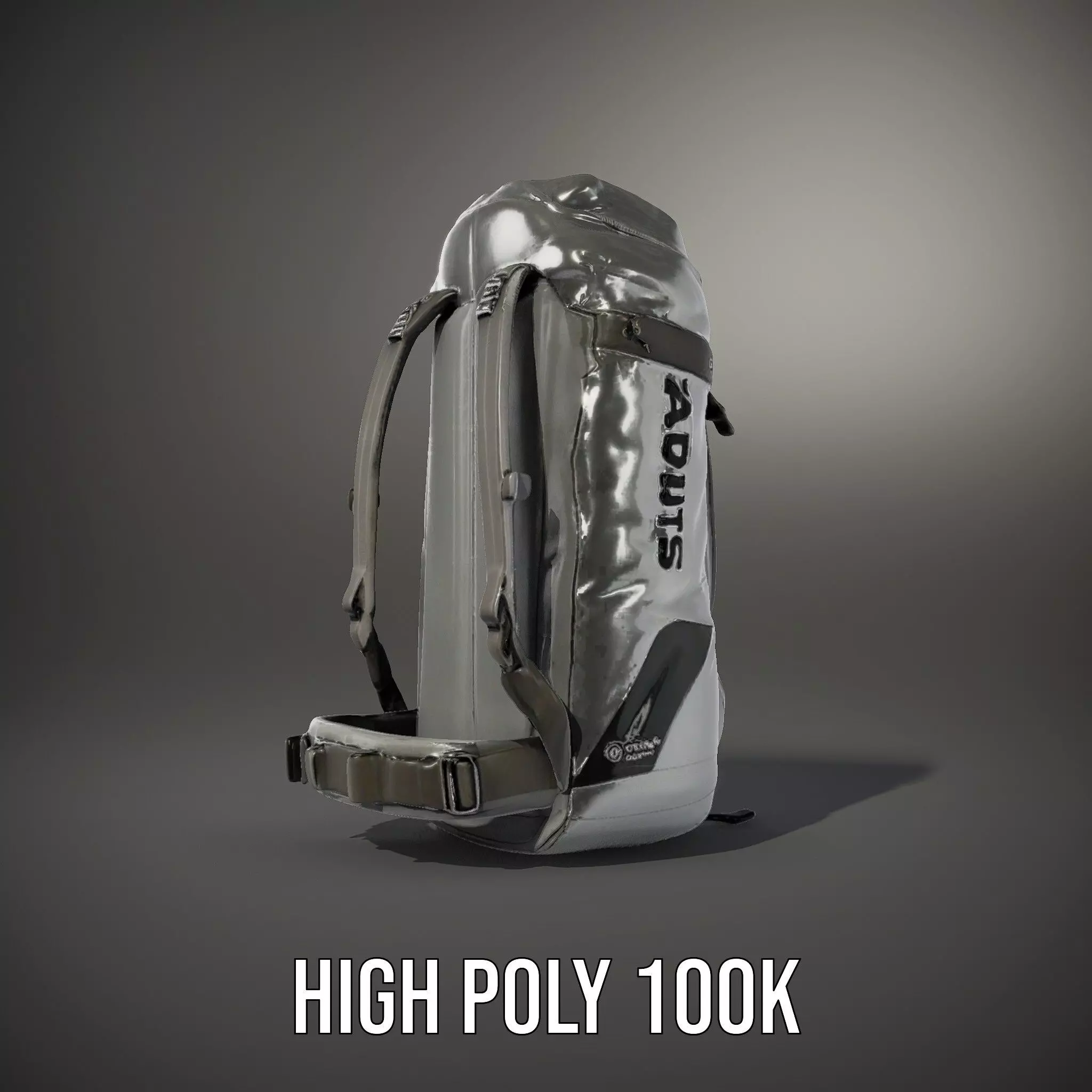 Gray Adventure Backpack model pack Low-poly 3D model_8
