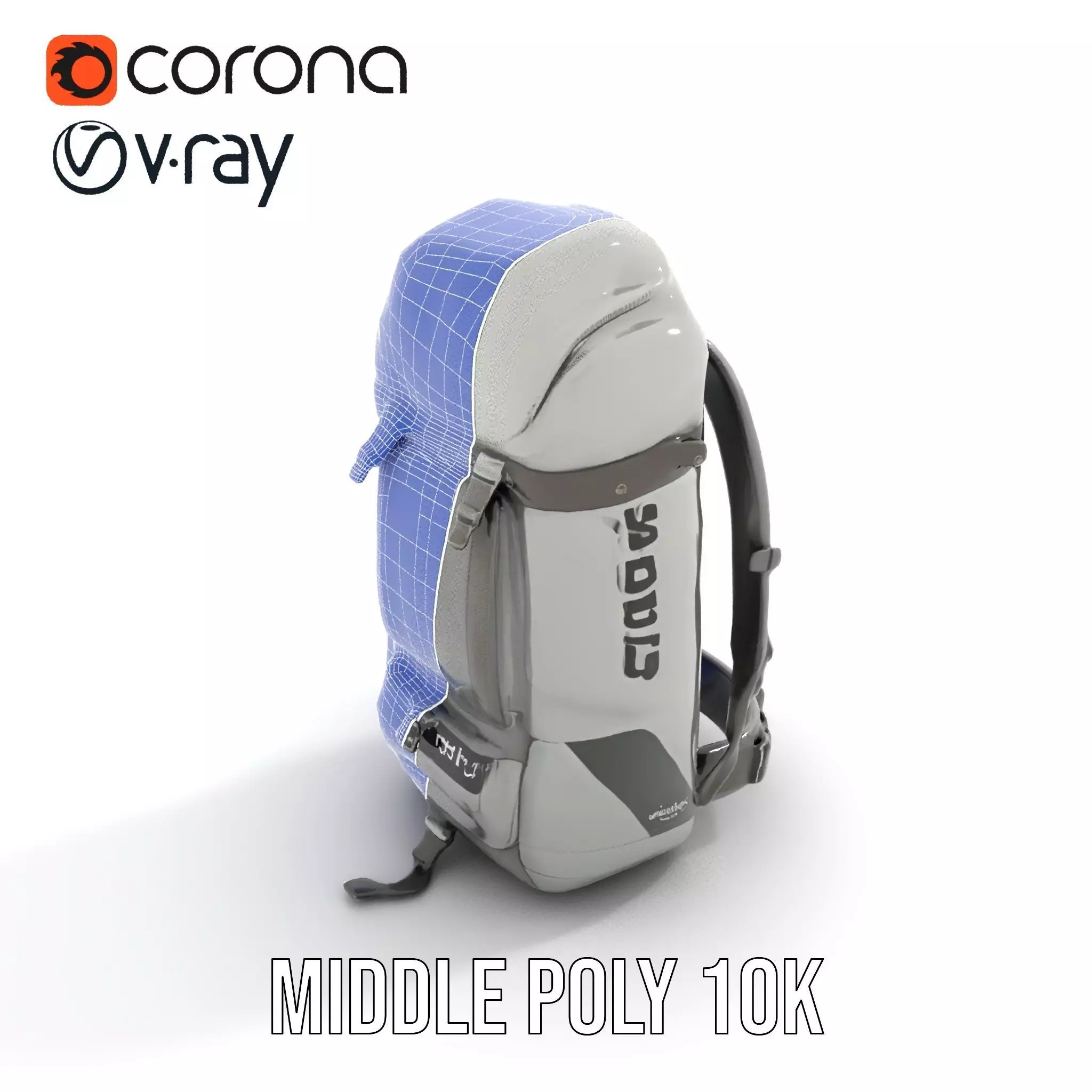 Gray Adventure Backpack model pack Low-poly 3D model_24