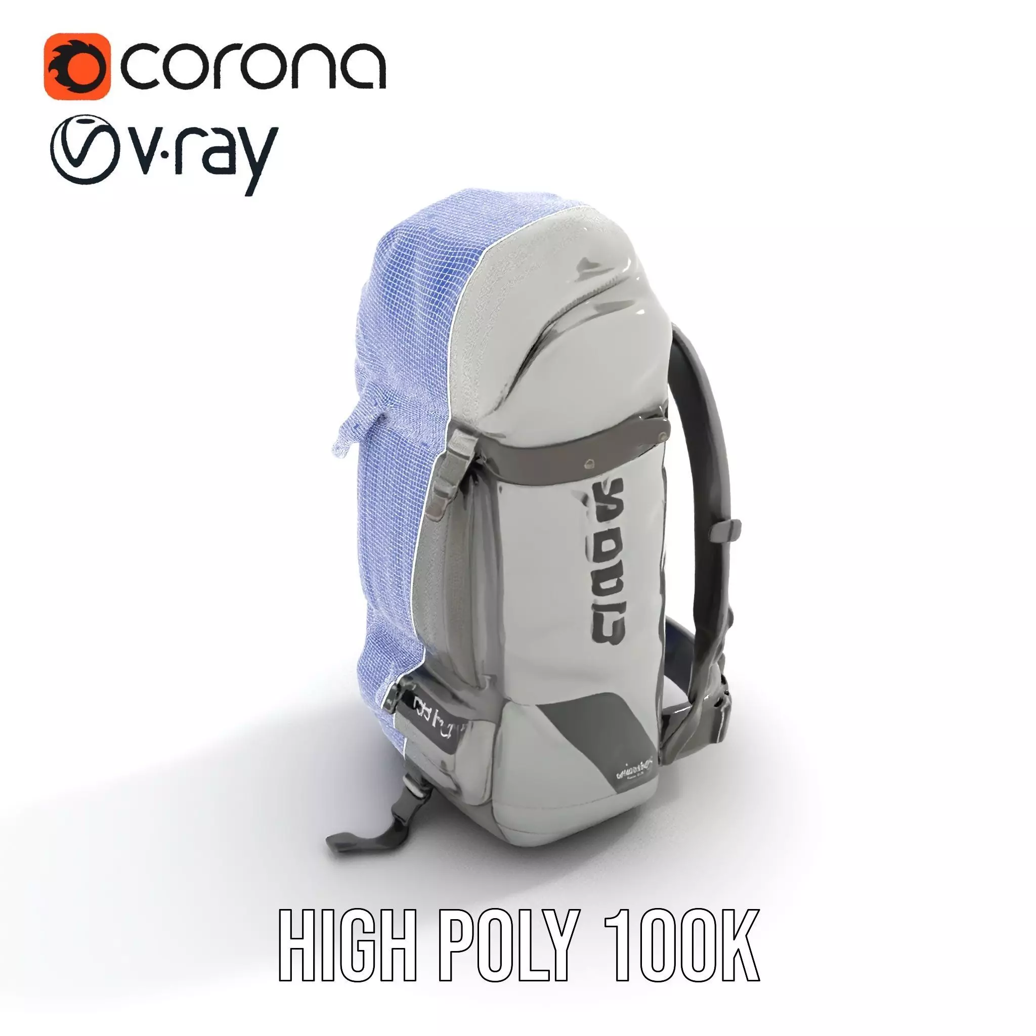 Gray Adventure Backpack model pack Low-poly 3D model_34