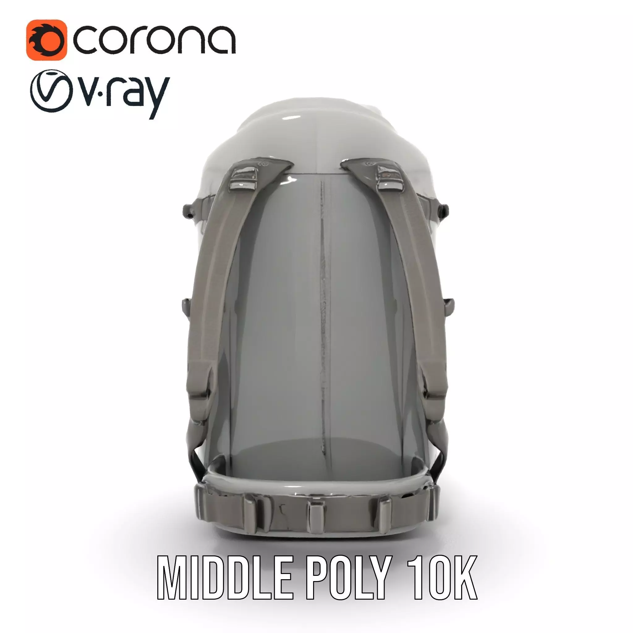 Gray Adventure Backpack model pack Low-poly 3D model_5
