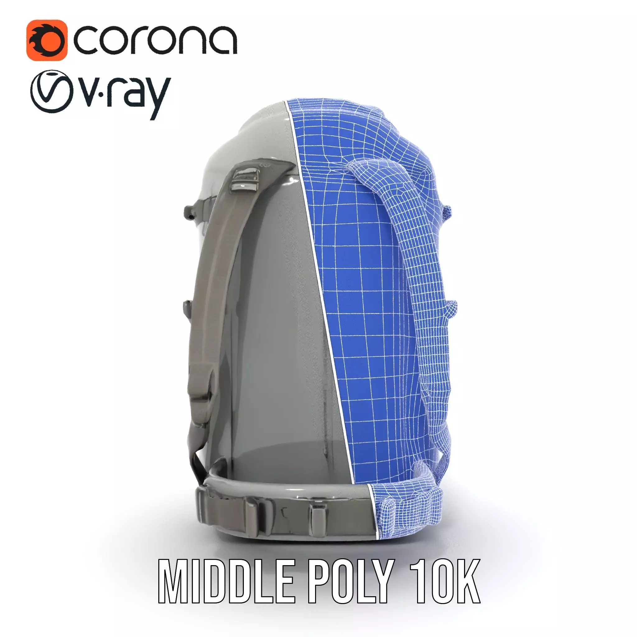 Gray Adventure Backpack model pack Low-poly 3D model_30