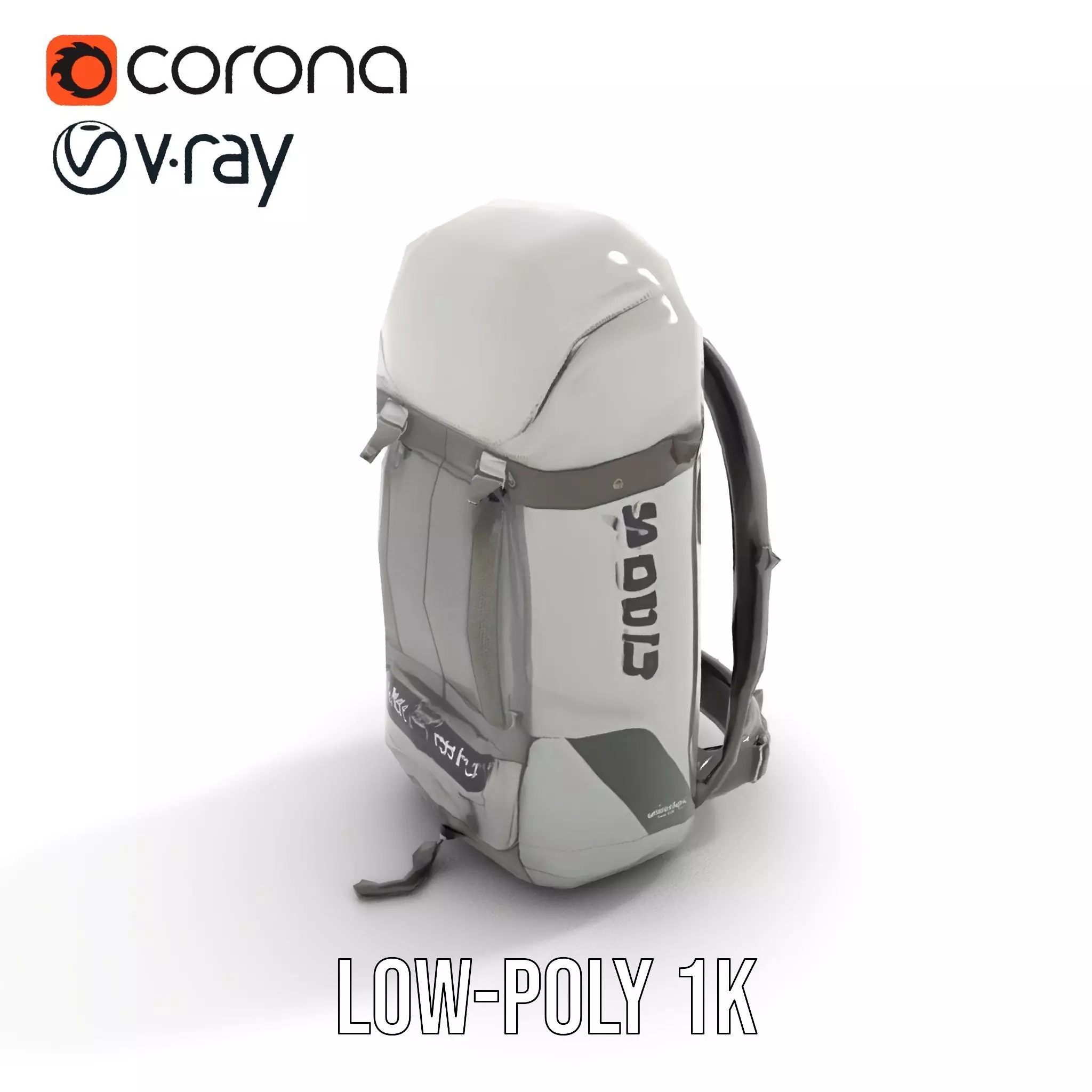 Gray Adventure Backpack model pack Low-poly 3D model_17