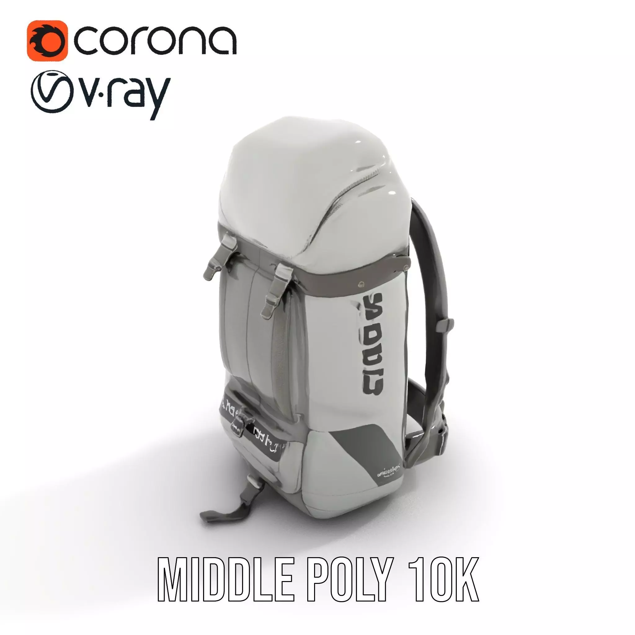 Gray Adventure Backpack model pack Low-poly 3D model_6