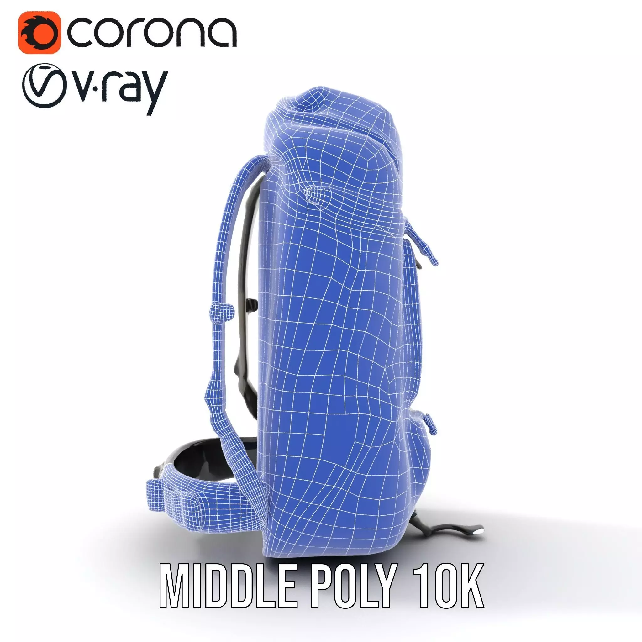 Gray Adventure Backpack model pack Low-poly 3D model_27