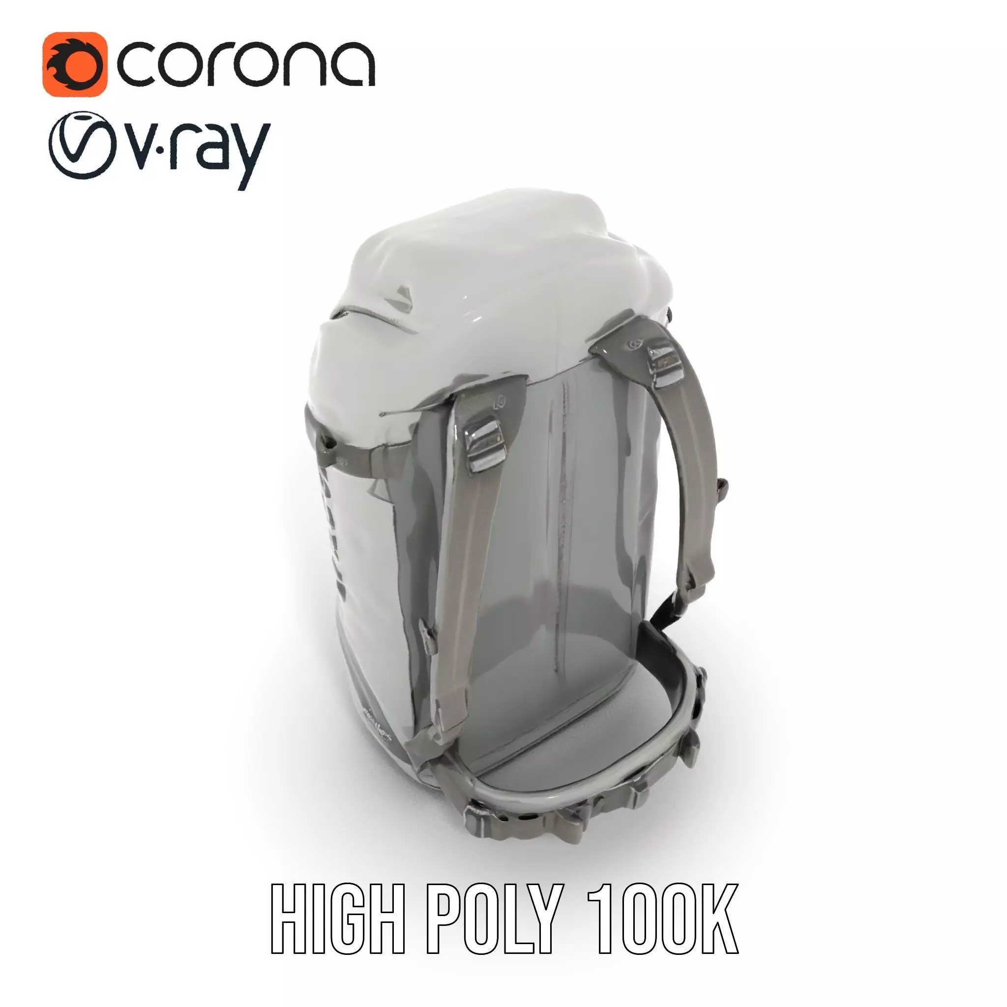 Gray Adventure Backpack model pack Low-poly 3D model_15