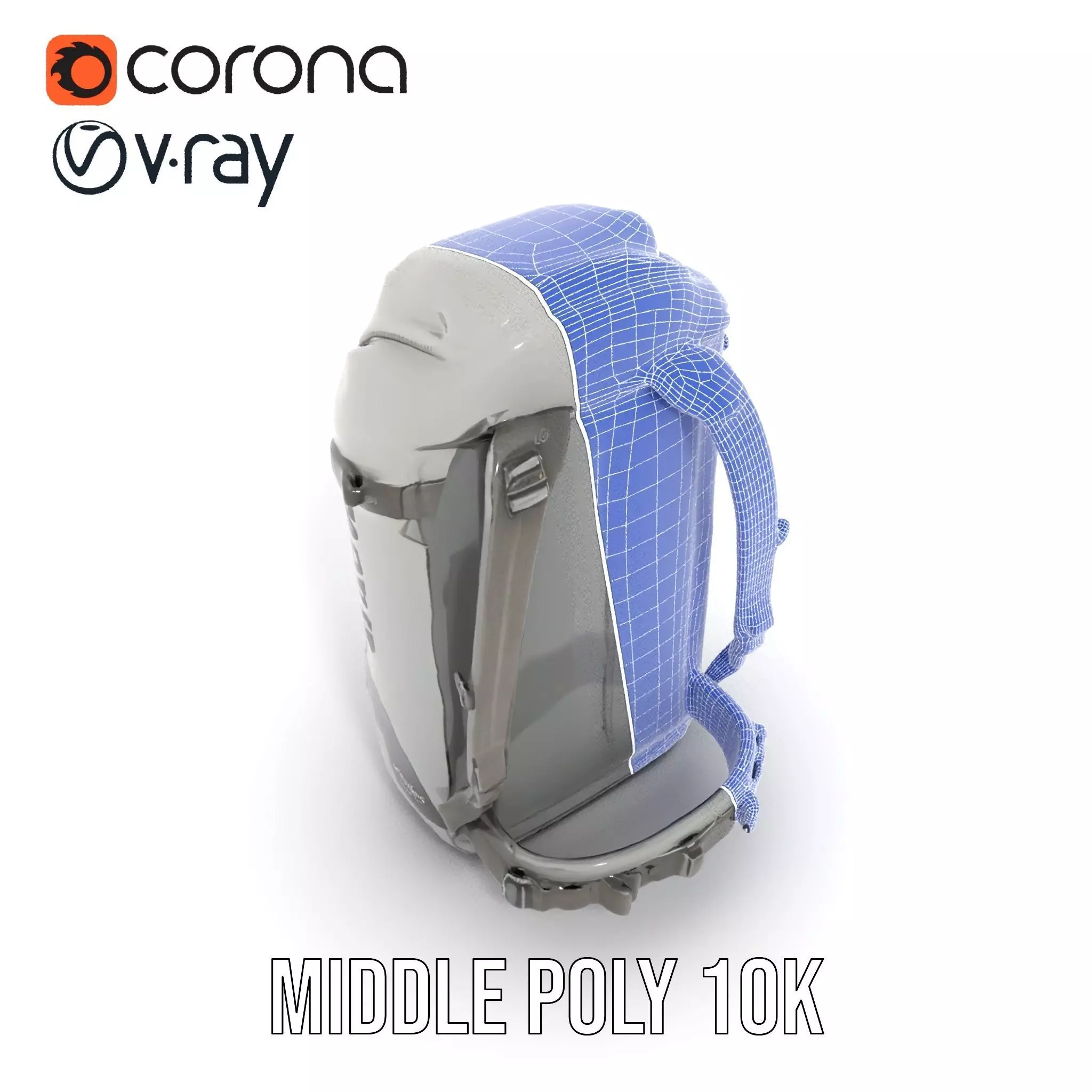 Gray Adventure Backpack model pack Low-poly 3D model_22