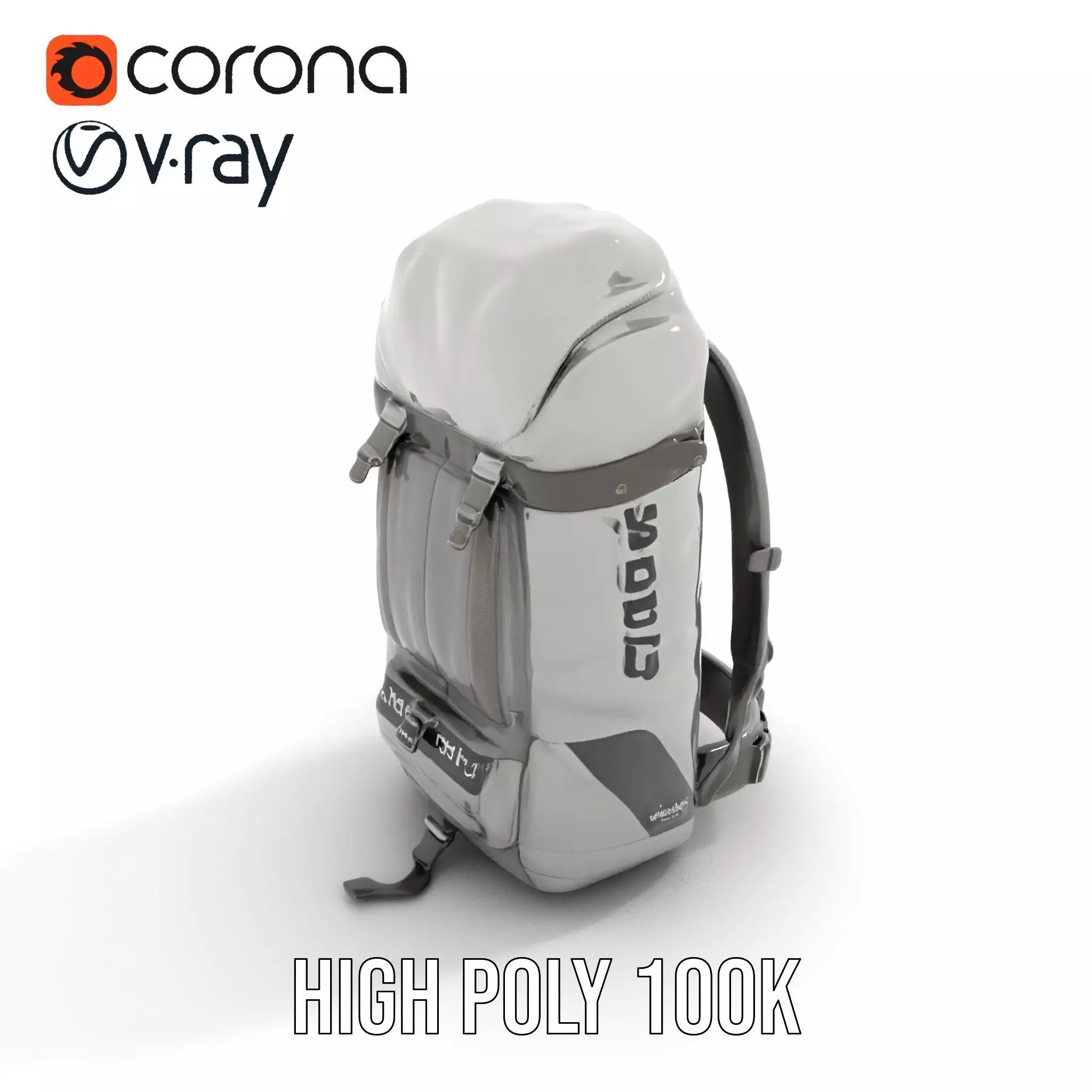 Gray Adventure Backpack model pack Low-poly 3D model_18