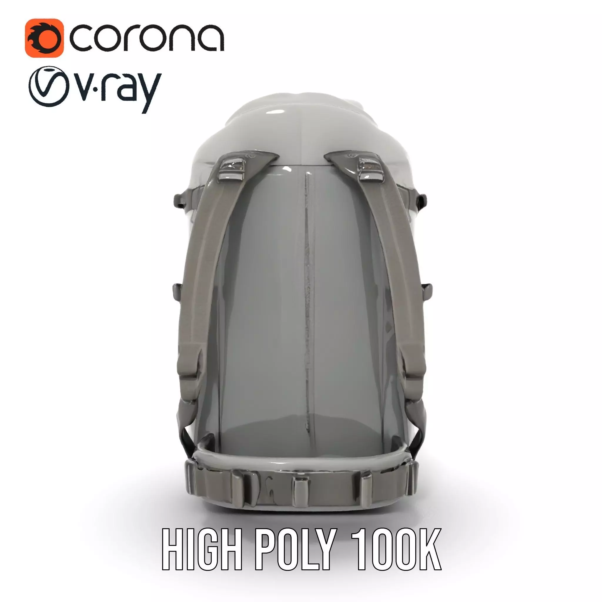 Gray Adventure Backpack model pack Low-poly 3D model_26