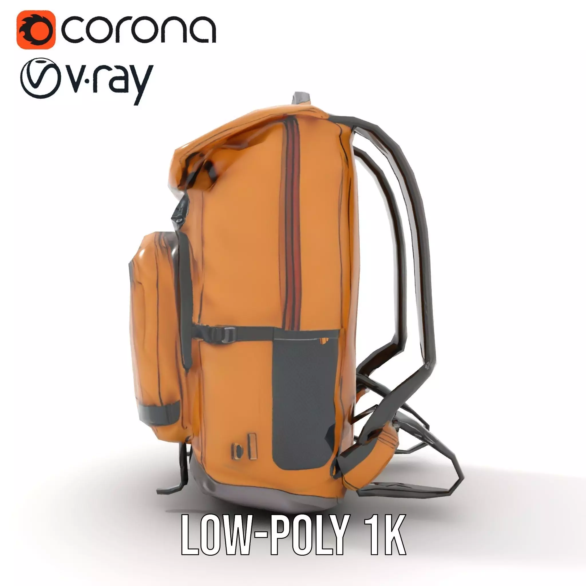 Canyon Tan Backpack model pack Low-poly 3D model_7