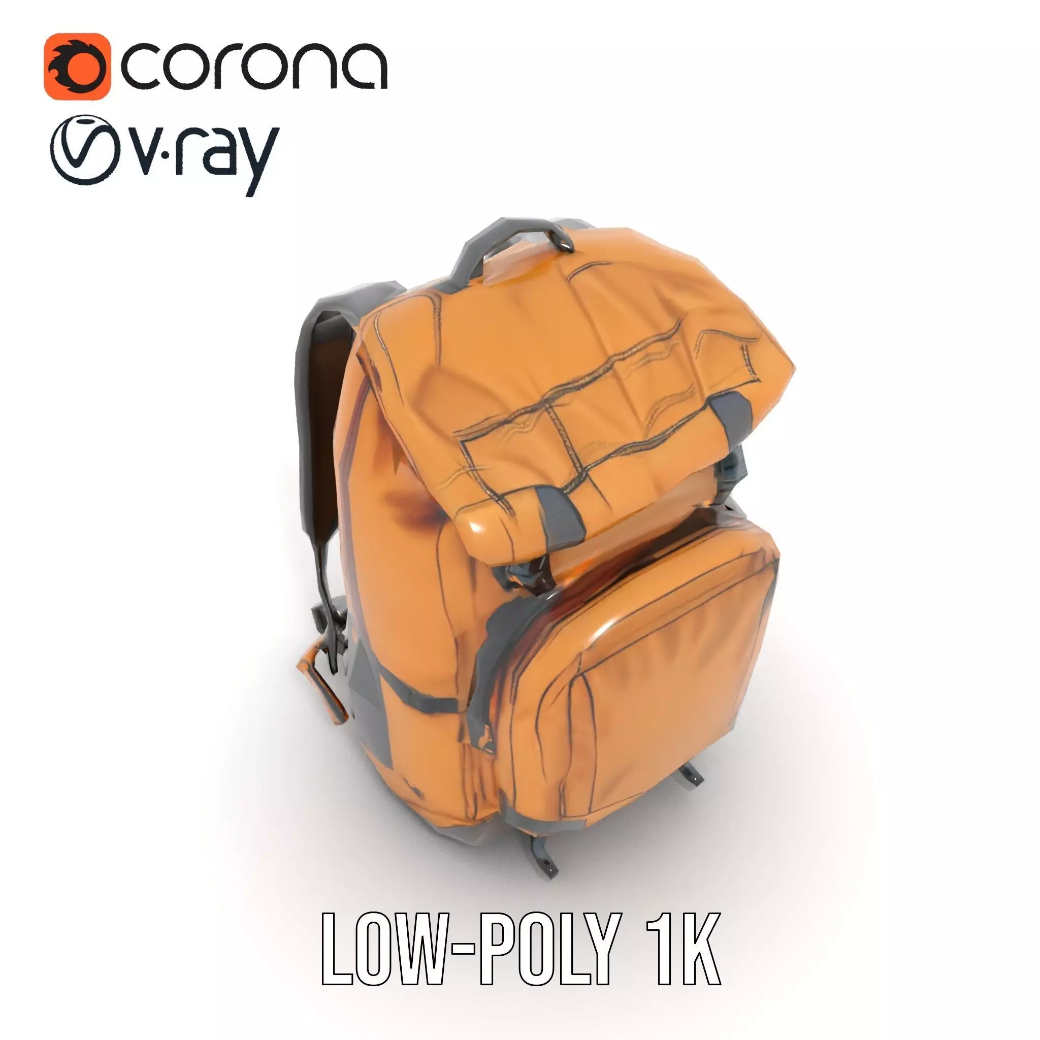 Canyon Tan Backpack model pack Low-poly 3D model_12