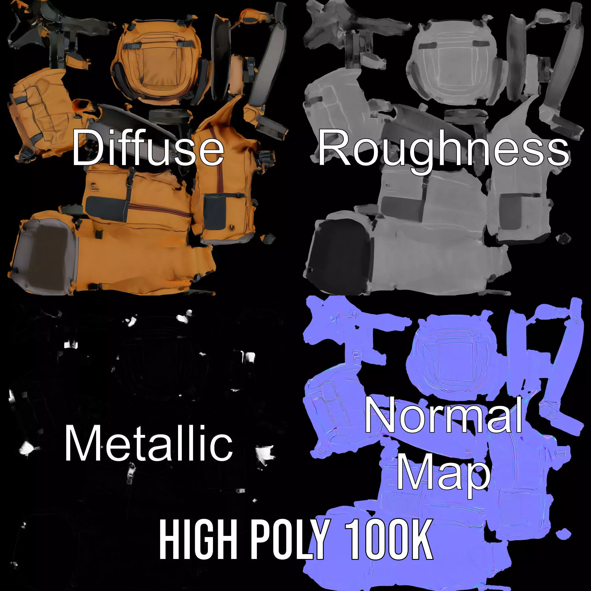 Canyon Tan Backpack model pack Low-poly 3D model_3