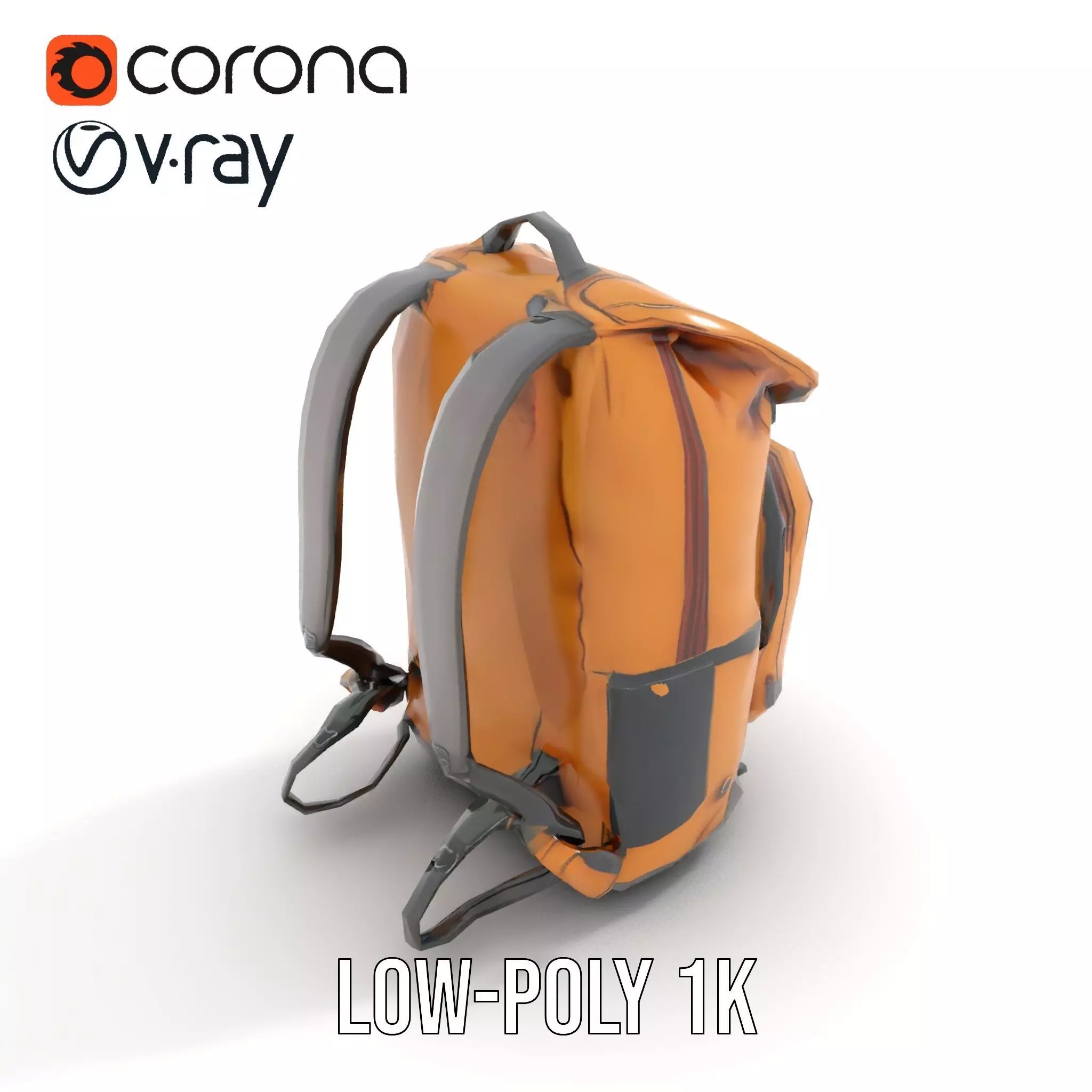 Canyon Tan Backpack model pack Low-poly 3D model_9