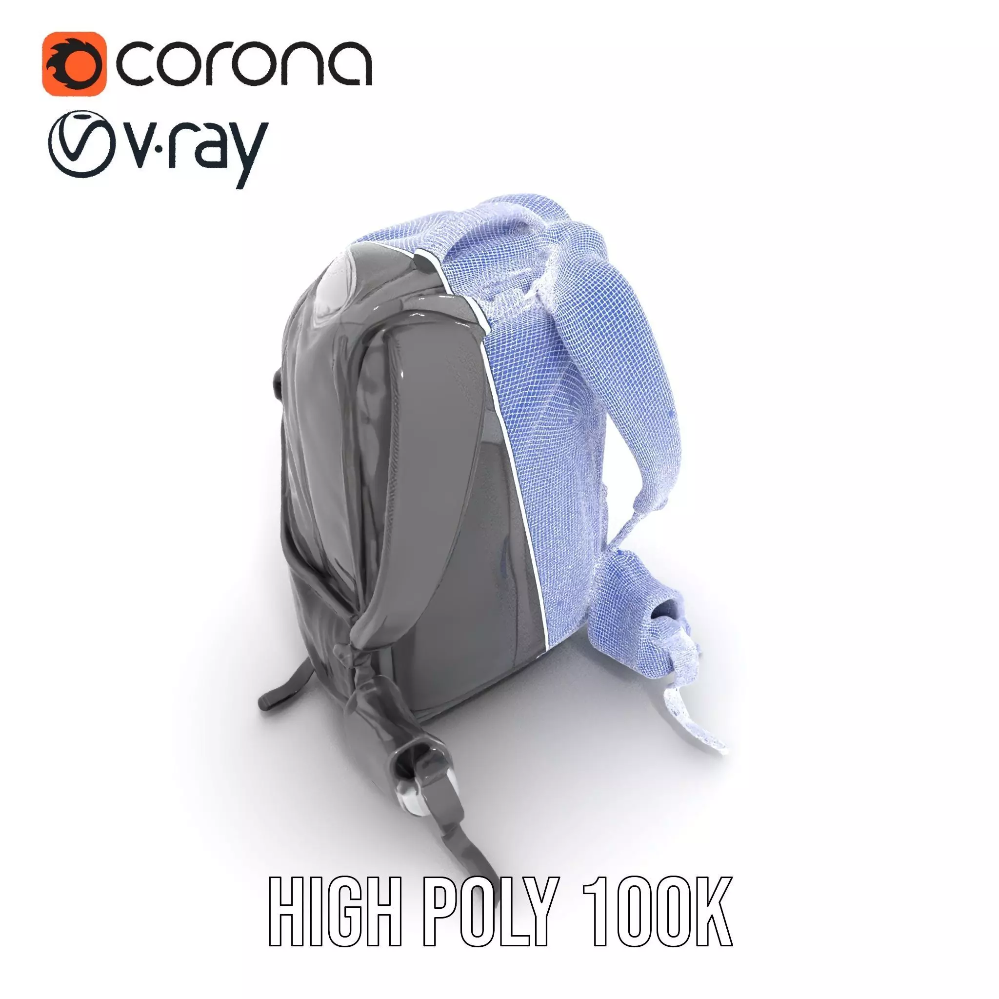 Black Tactical Backpack model pack Low-poly 3D model_33