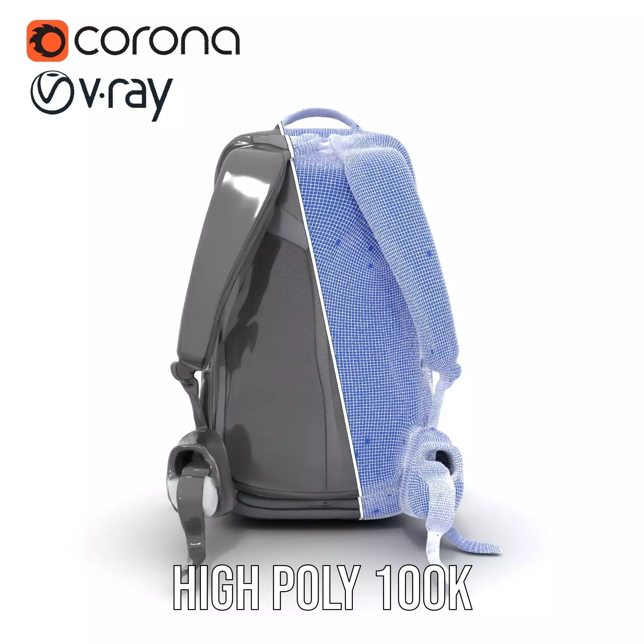 Black Tactical Backpack model pack Low-poly 3D model_35