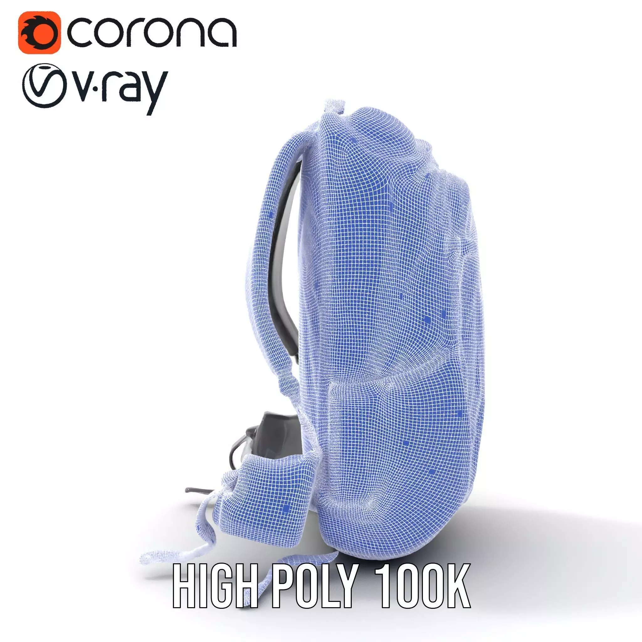 Black Tactical Backpack model pack Low-poly 3D model_30