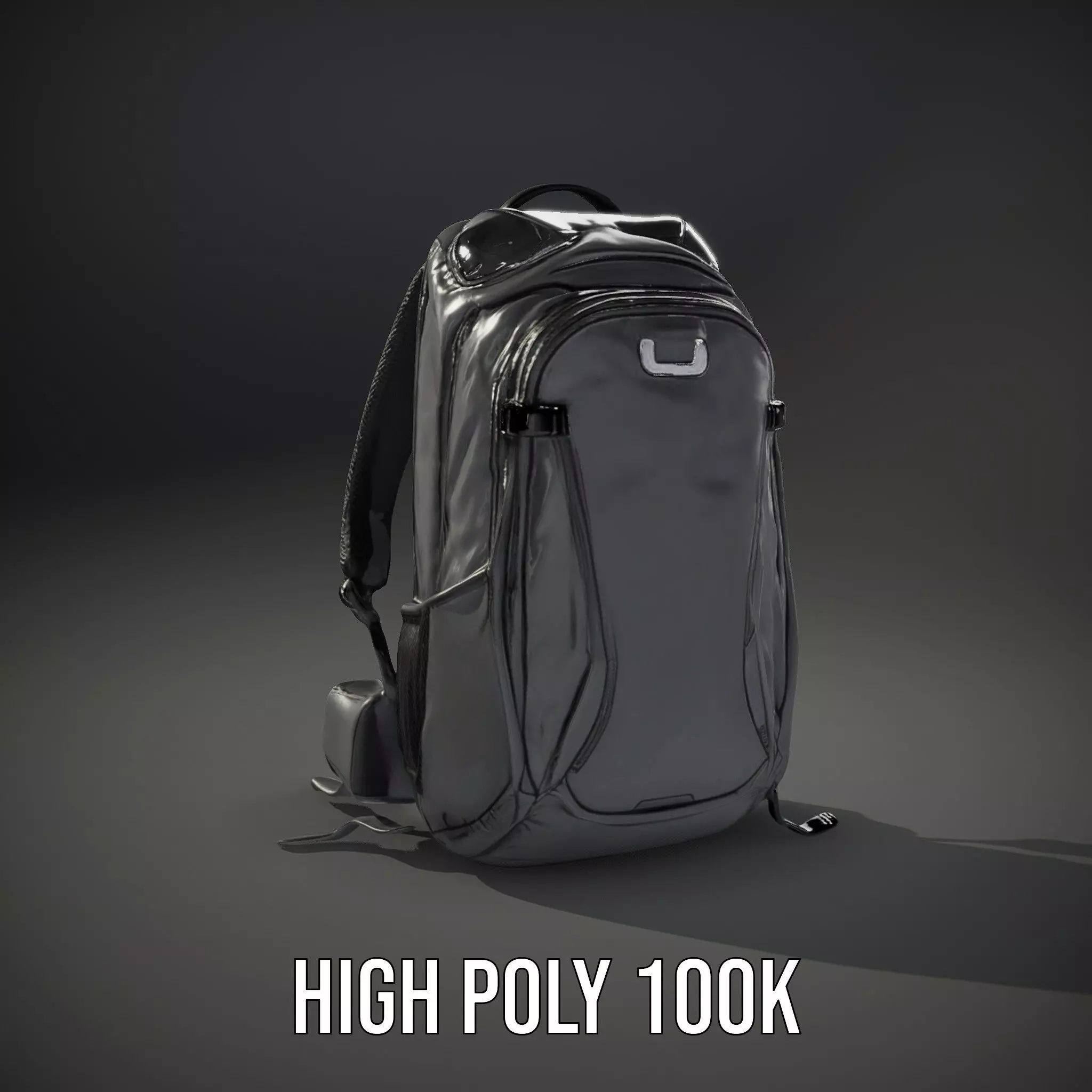 Black Tactical Backpack model pack Low-poly 3D model_9