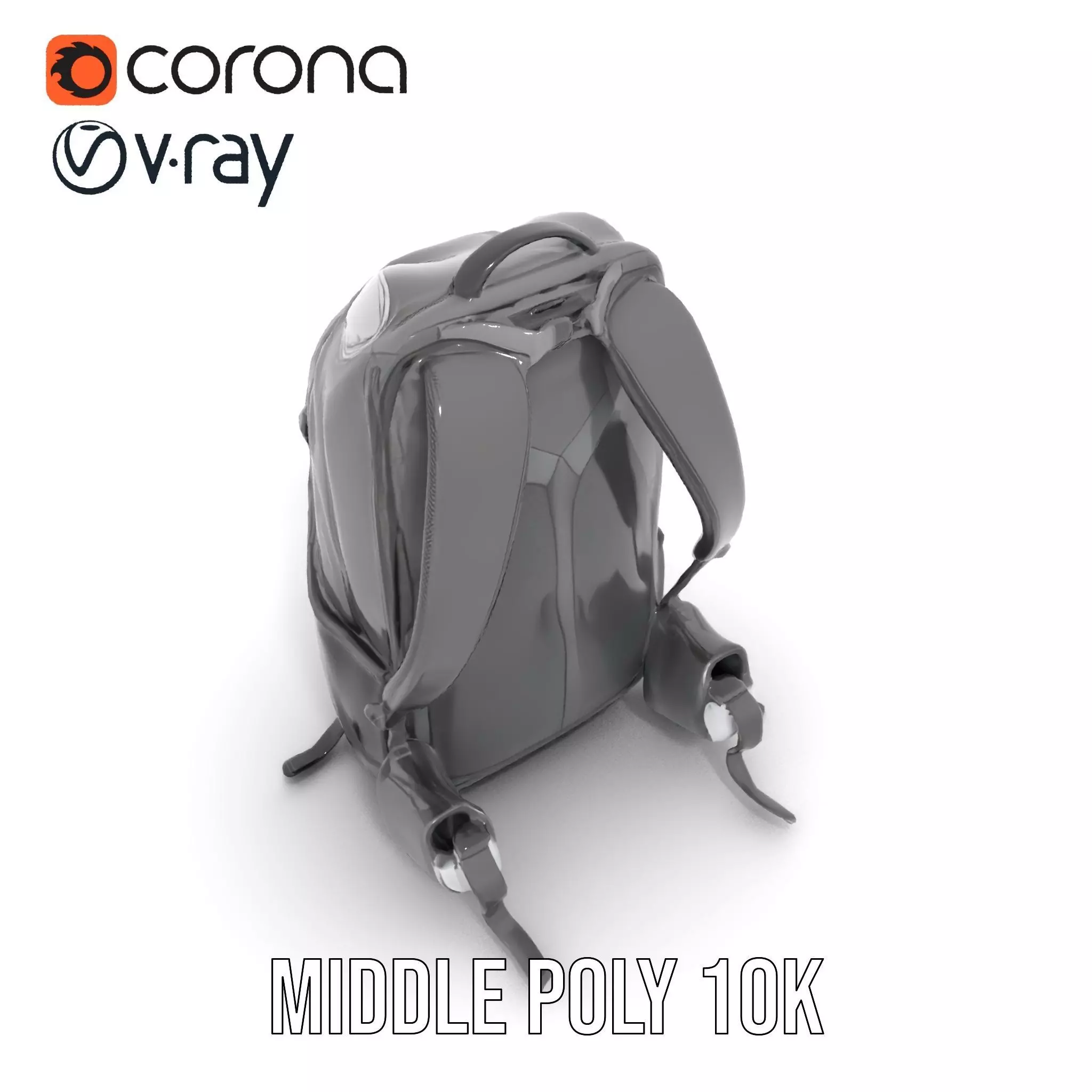 Black Tactical Backpack model pack Low-poly 3D model_7