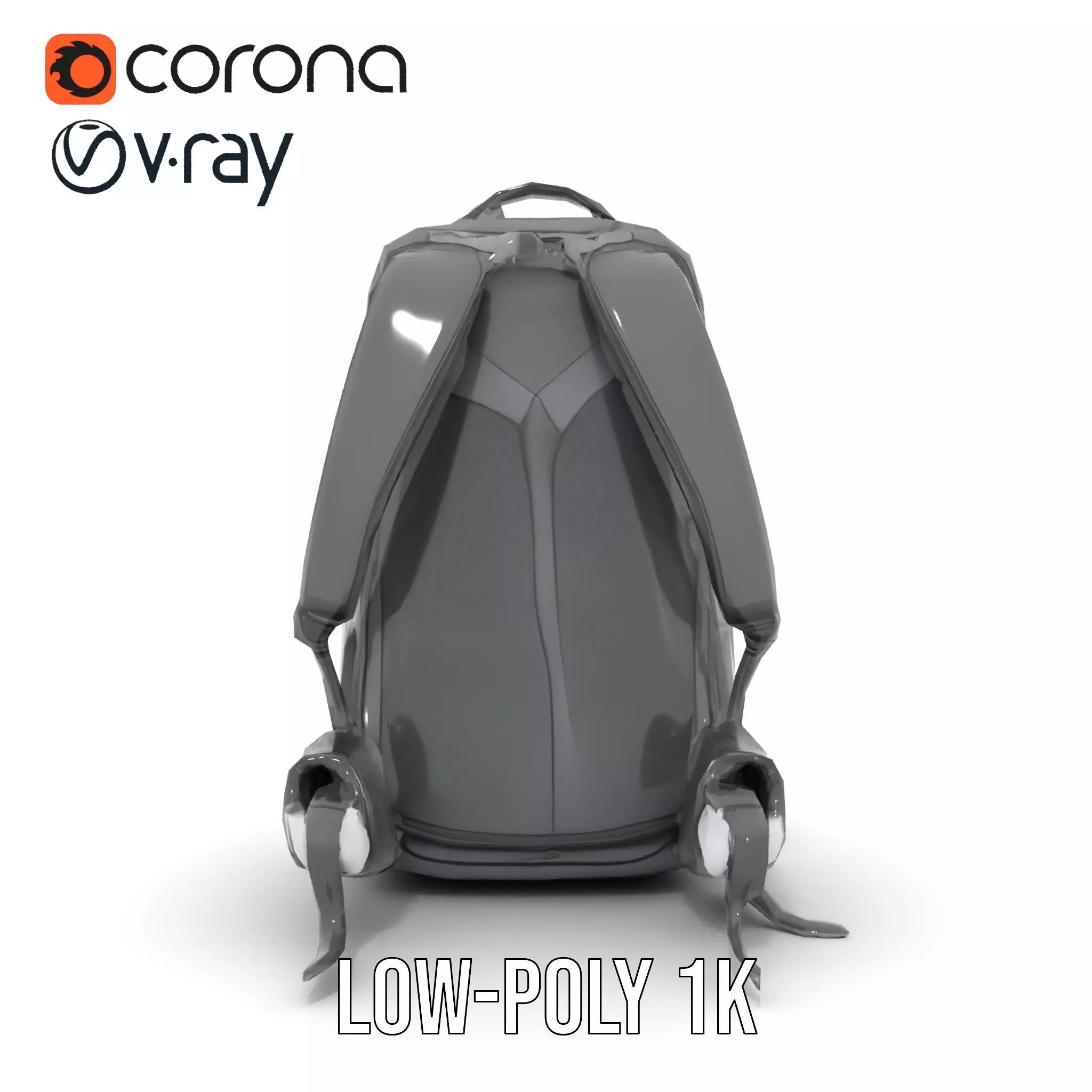 Black Tactical Backpack model pack Low-poly 3D model_15