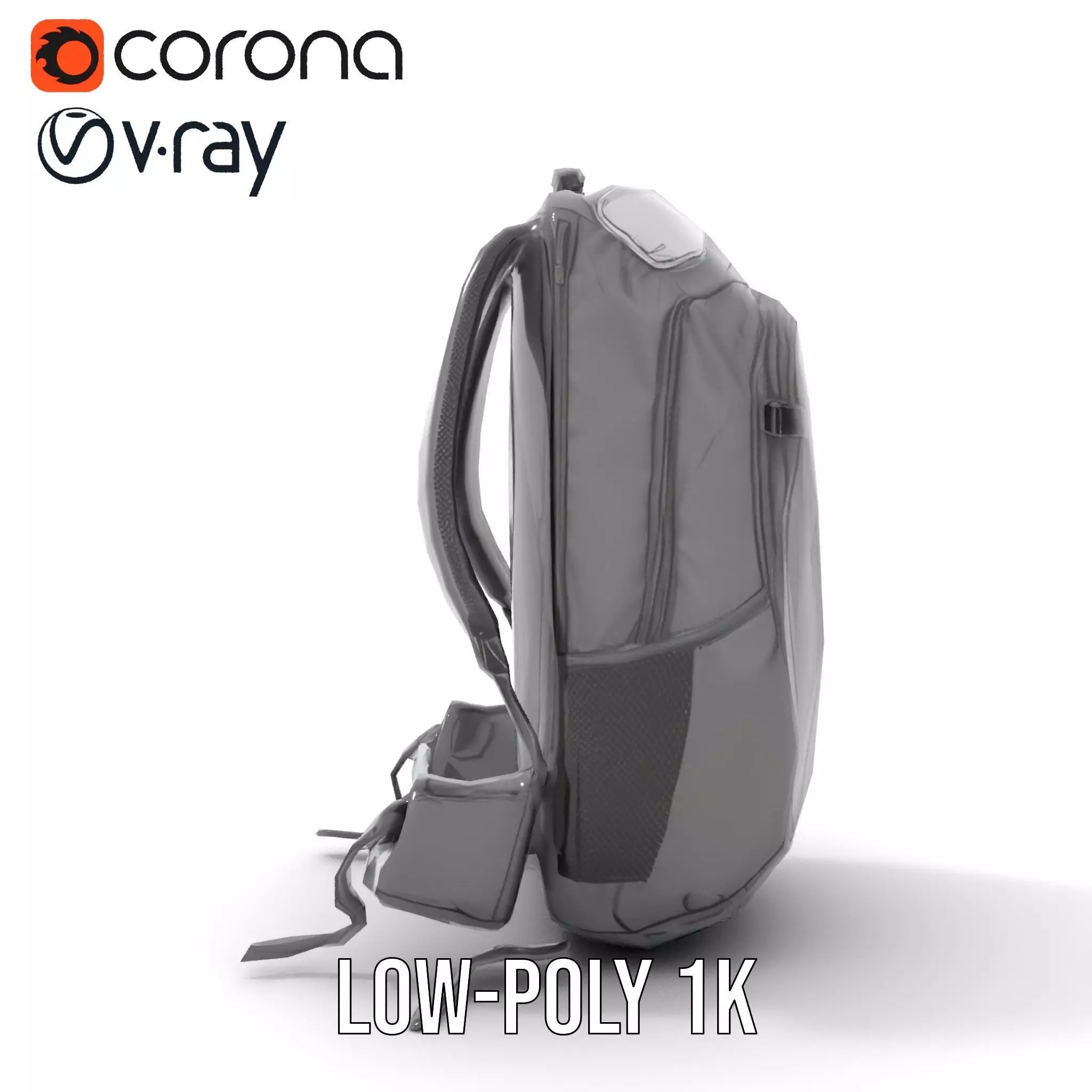 Black Tactical Backpack model pack Low-poly 3D model_20