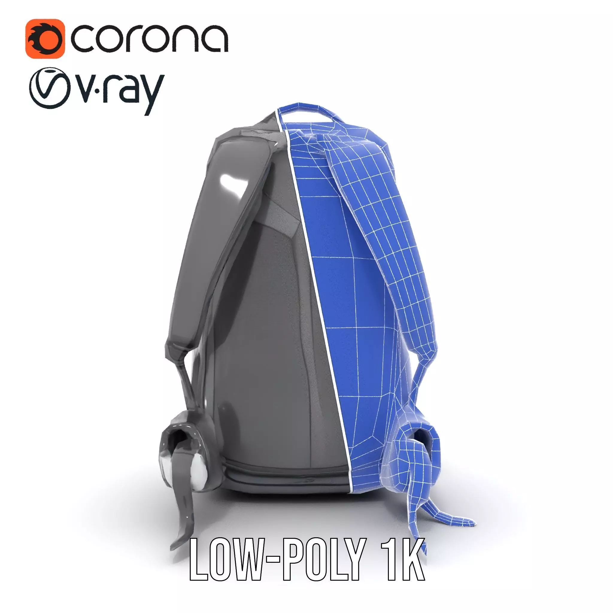 Black Tactical Backpack model pack Low-poly 3D model_29