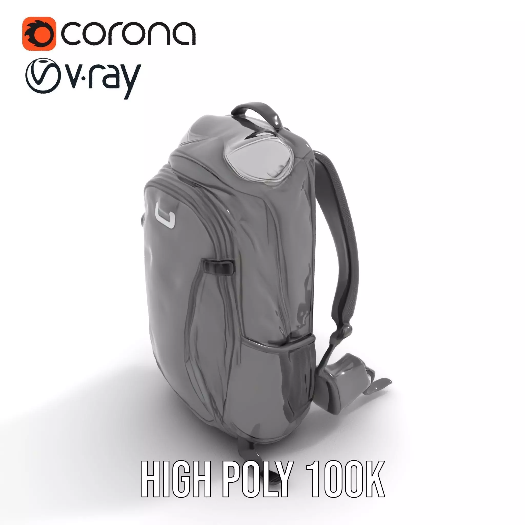 Black Tactical Backpack model pack Low-poly 3D model_24