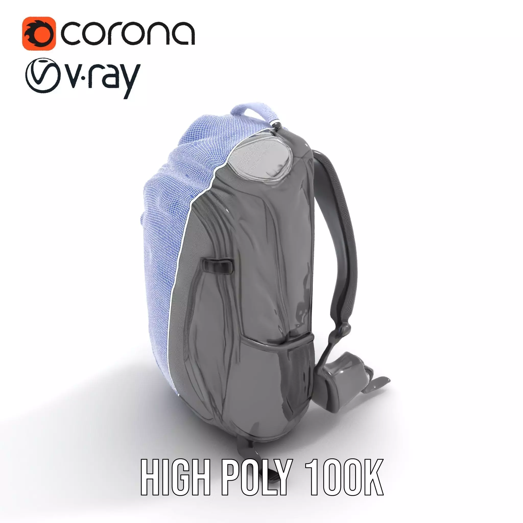 Black Tactical Backpack model pack Low-poly 3D model_27