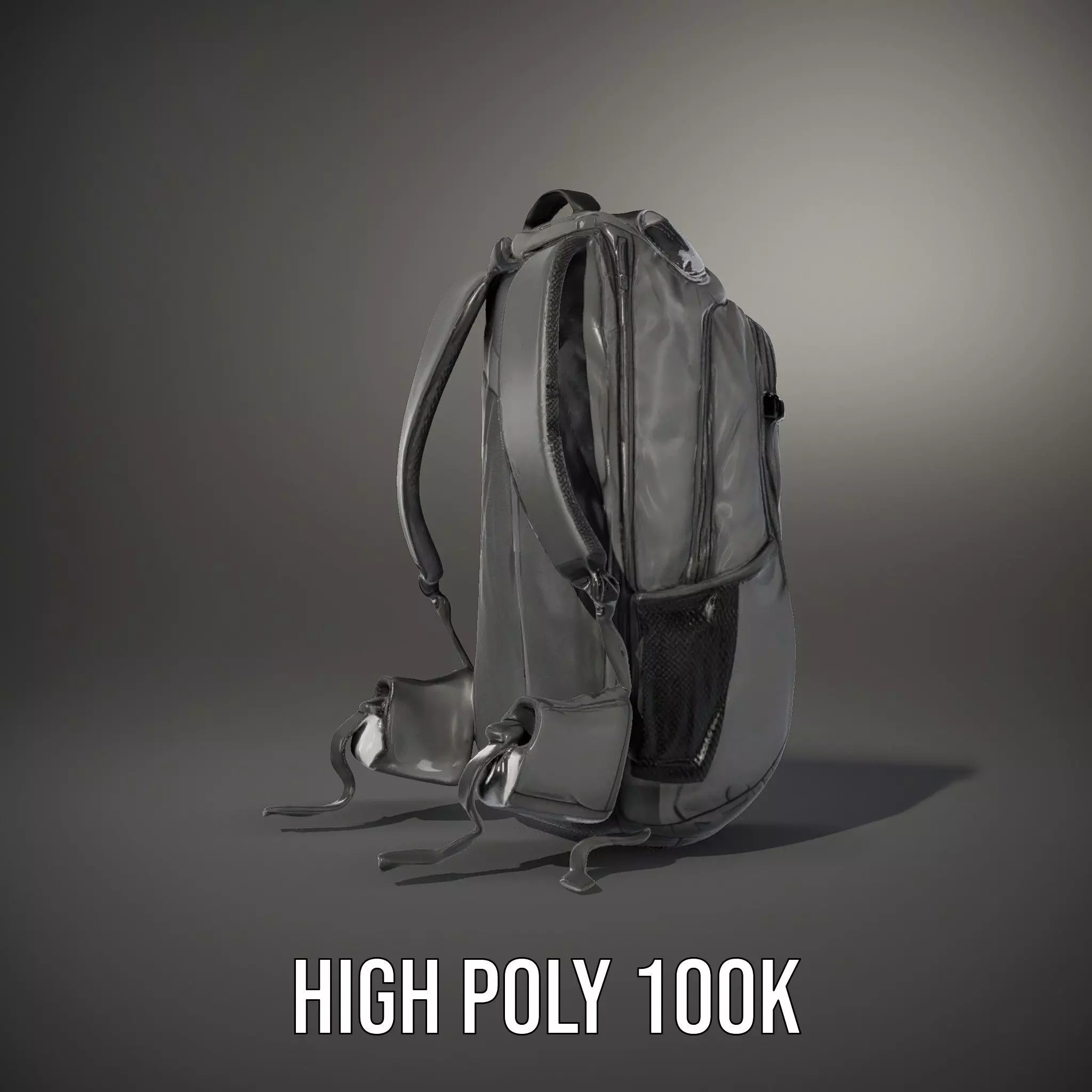 Black Tactical Backpack model pack Low-poly 3D model_11