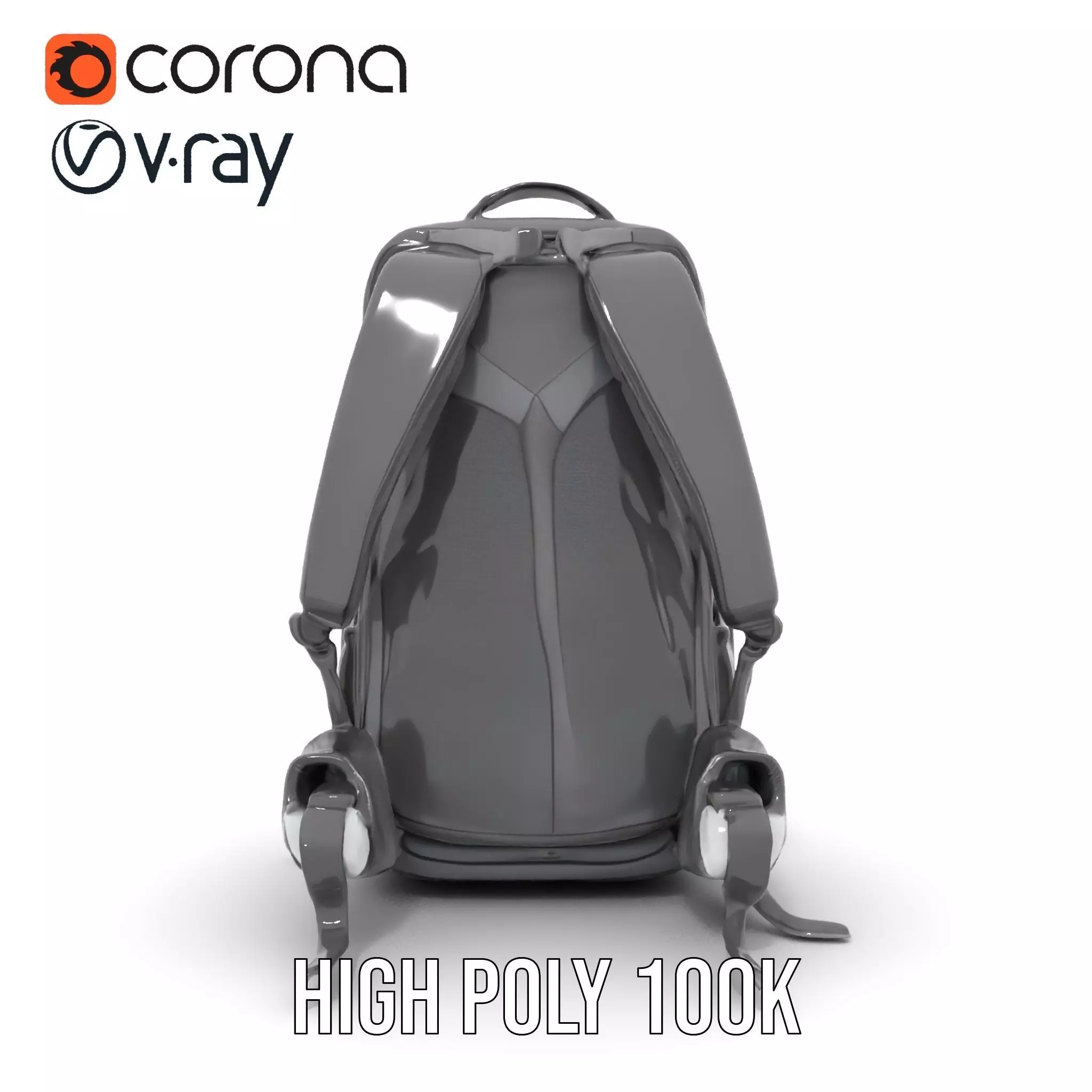 Black Tactical Backpack model pack Low-poly 3D model_34