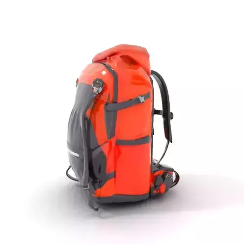 Bright Orange Backpack model pack Low-poly 3D model