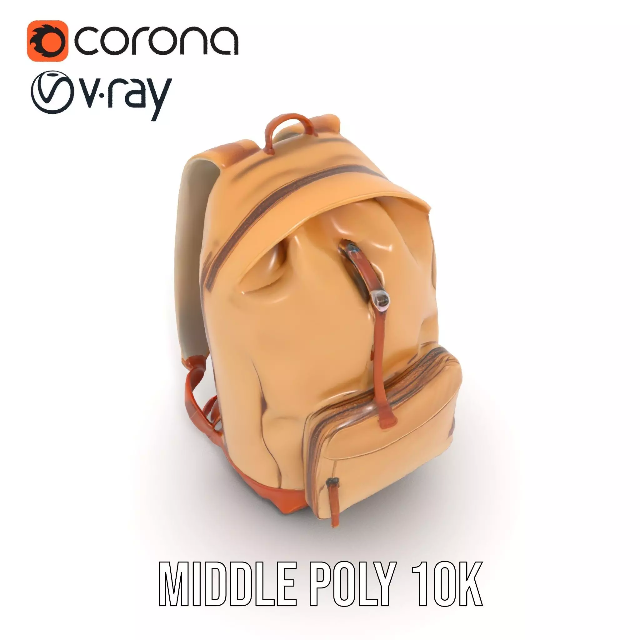 Tan Backpack model pack Low-poly 3D model_12
