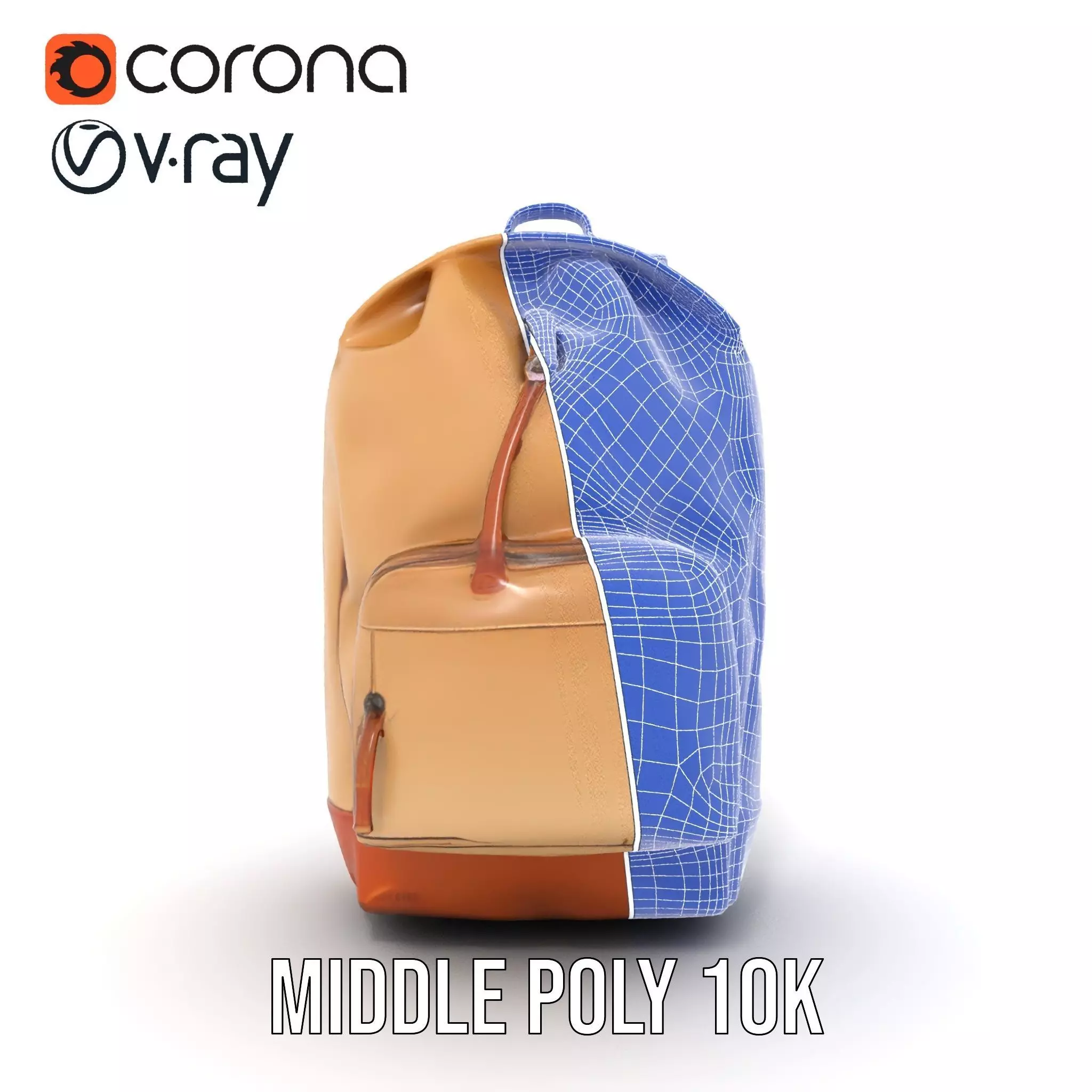 Tan Backpack model pack Low-poly 3D model_26