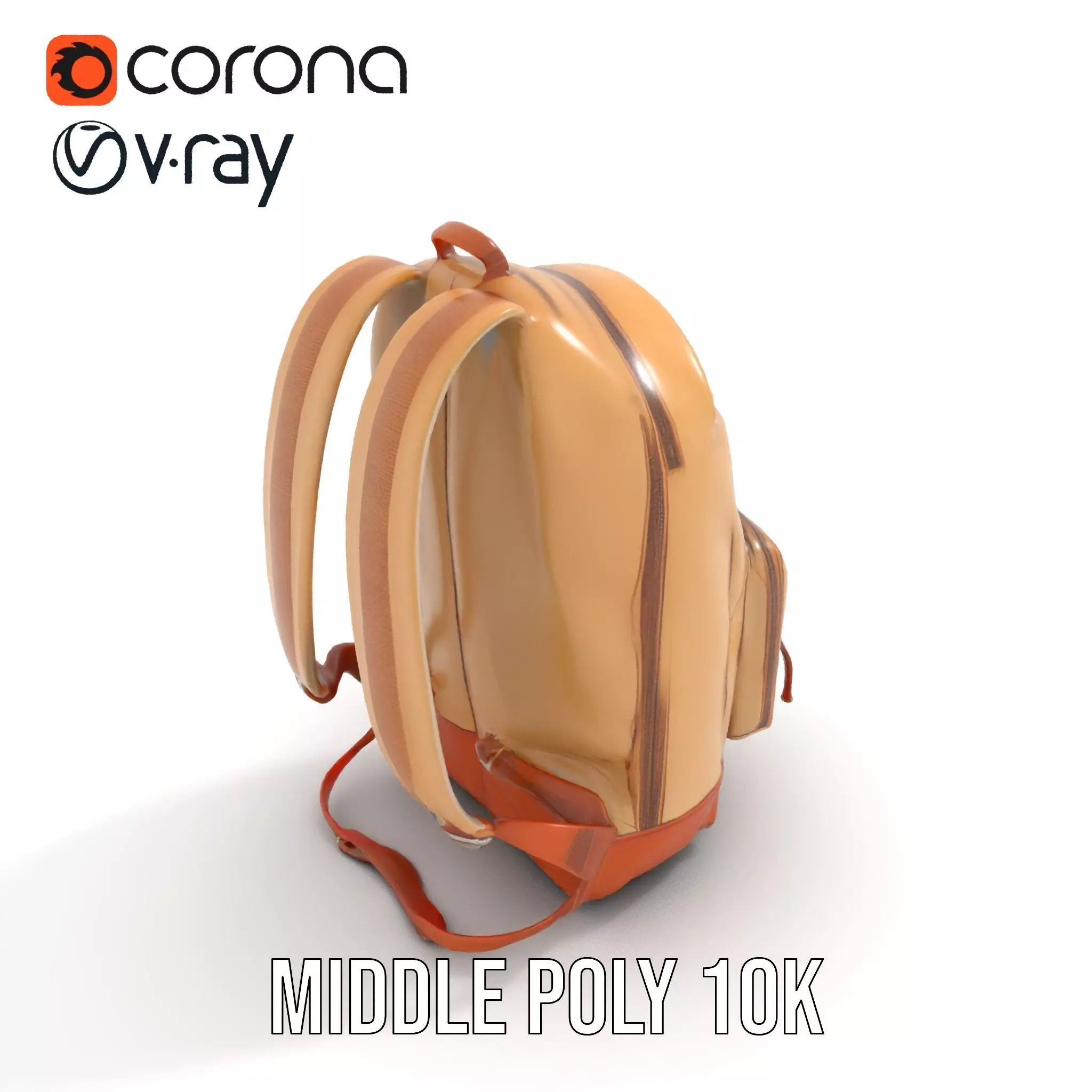 Tan Backpack model pack Low-poly 3D model_17