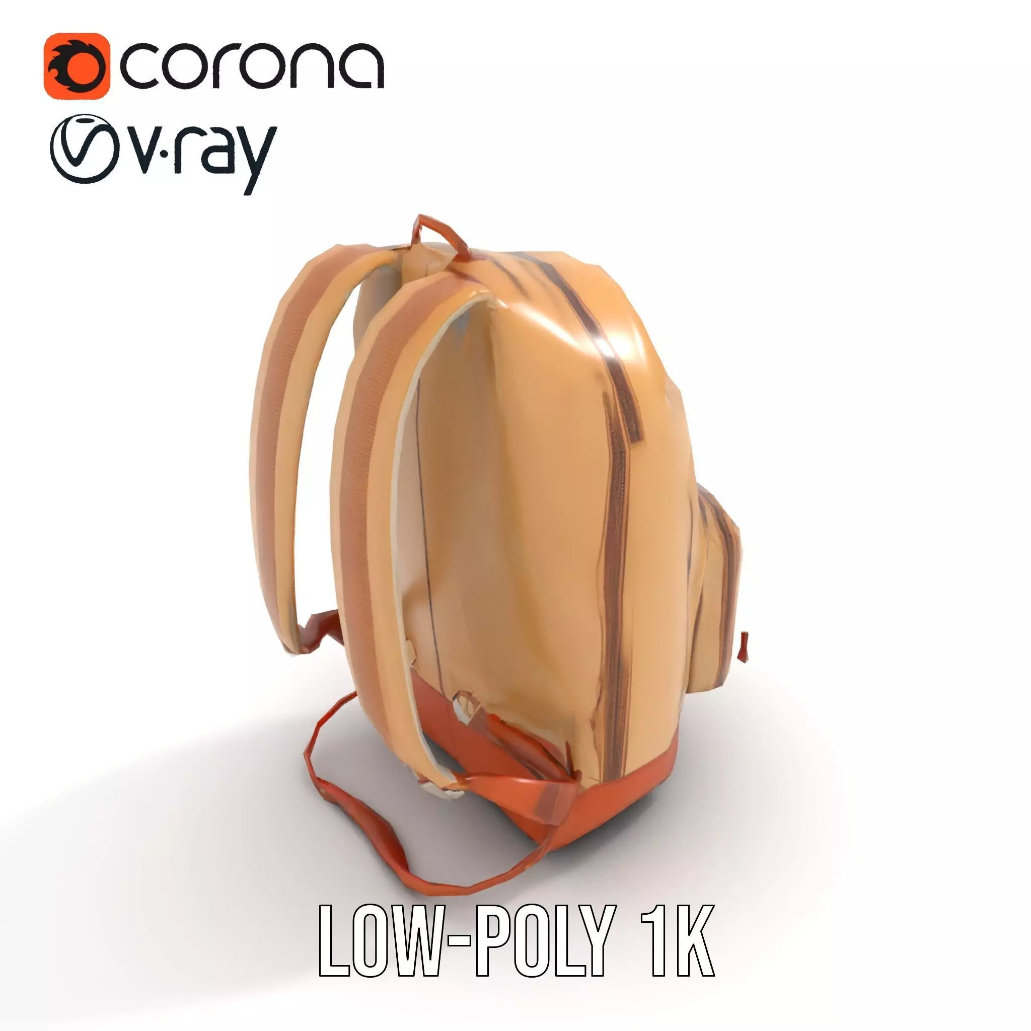 Tan Backpack model pack Low-poly 3D model_21