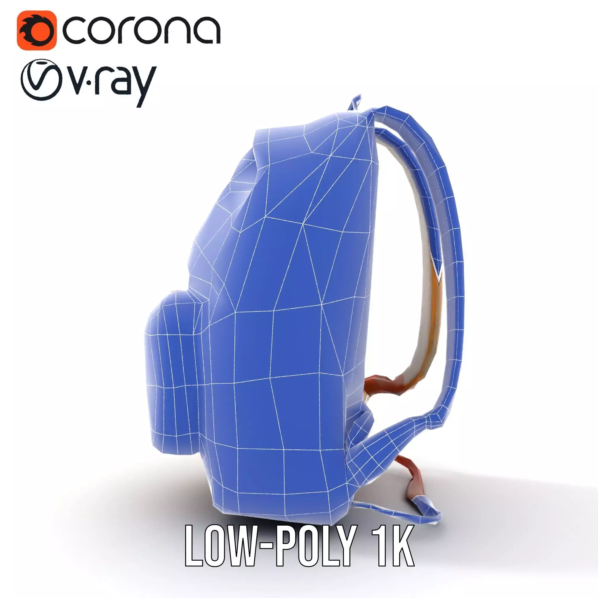 Tan Backpack model pack Low-poly 3D model_30