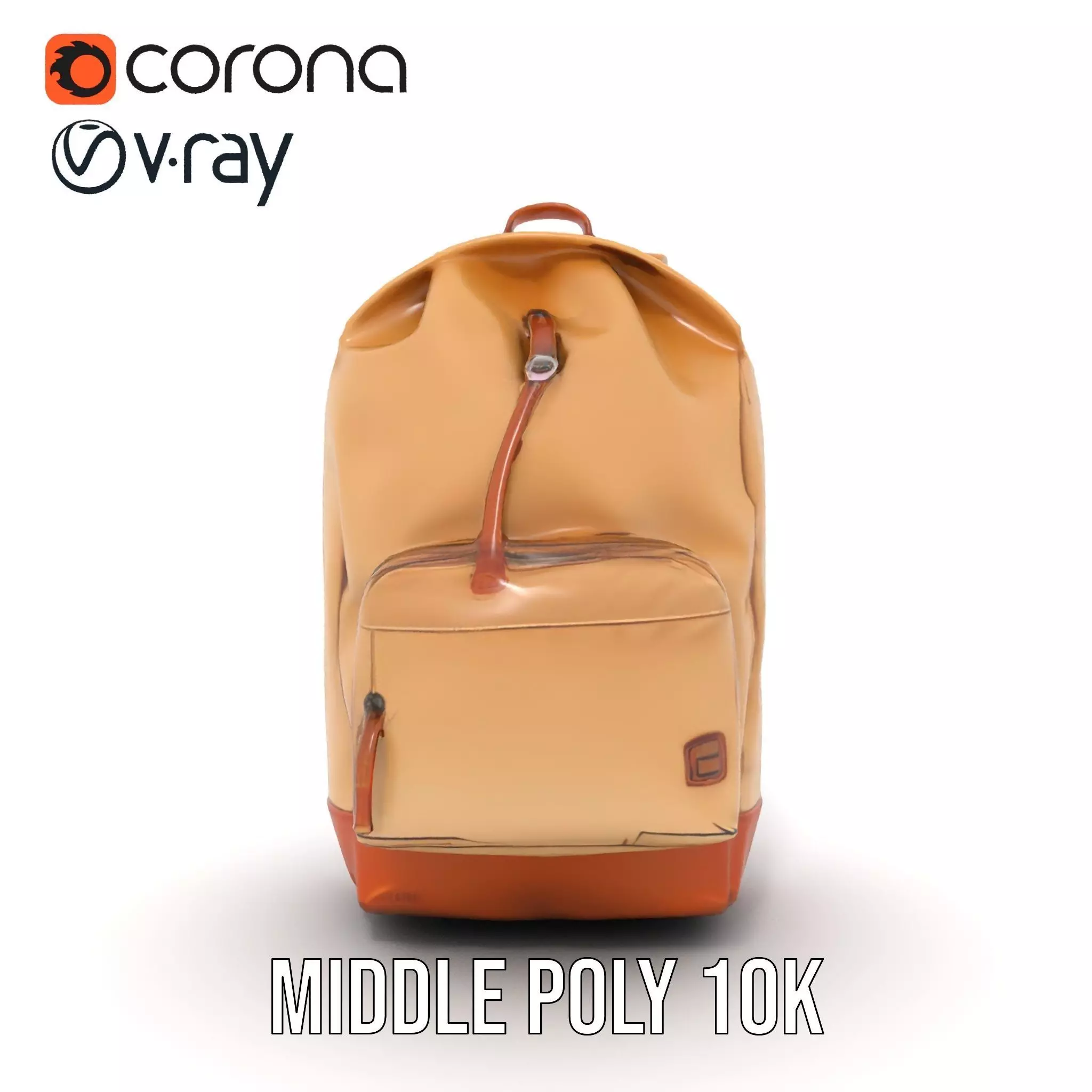Tan Backpack model pack Low-poly 3D model_23