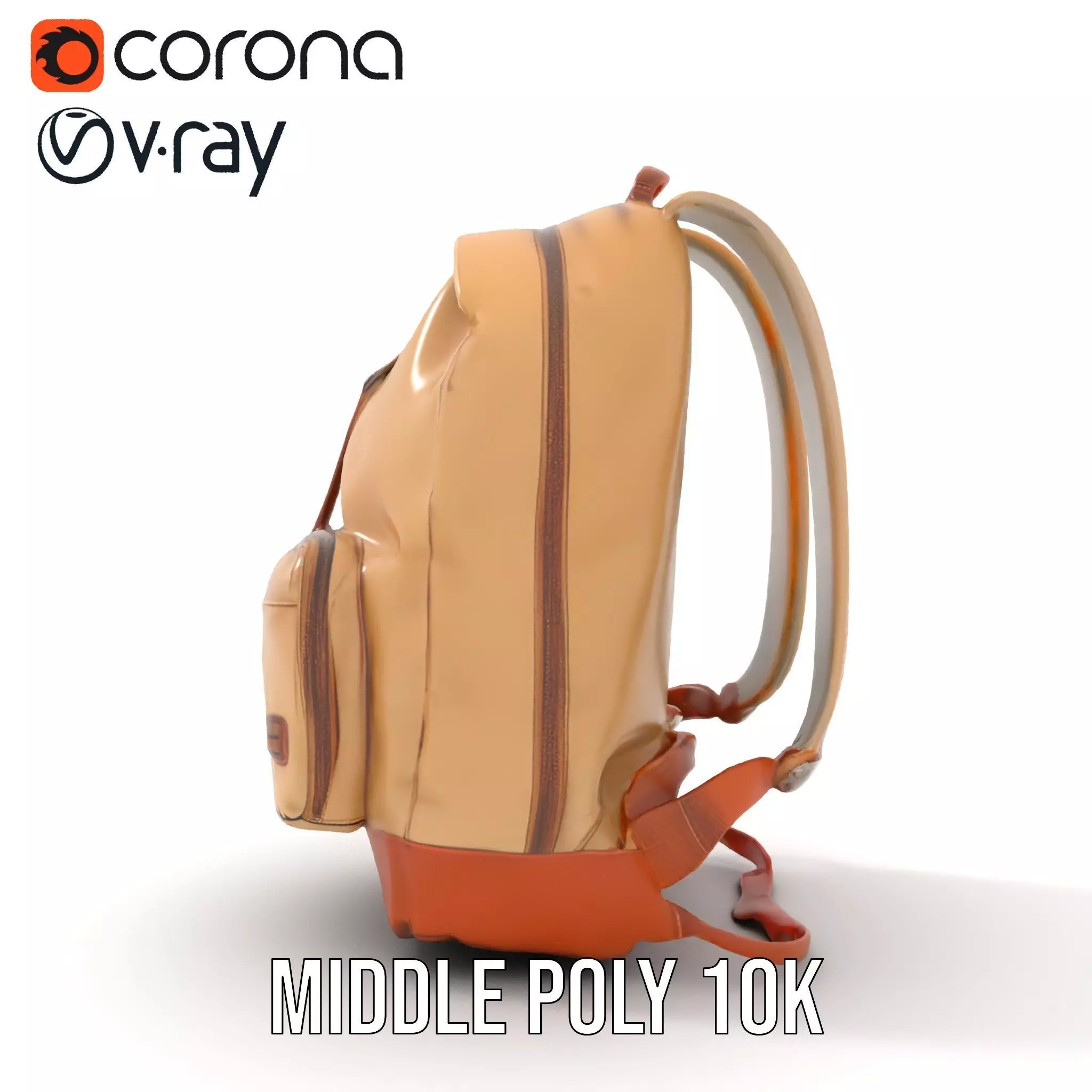 Tan Backpack model pack Low-poly 3D model_20