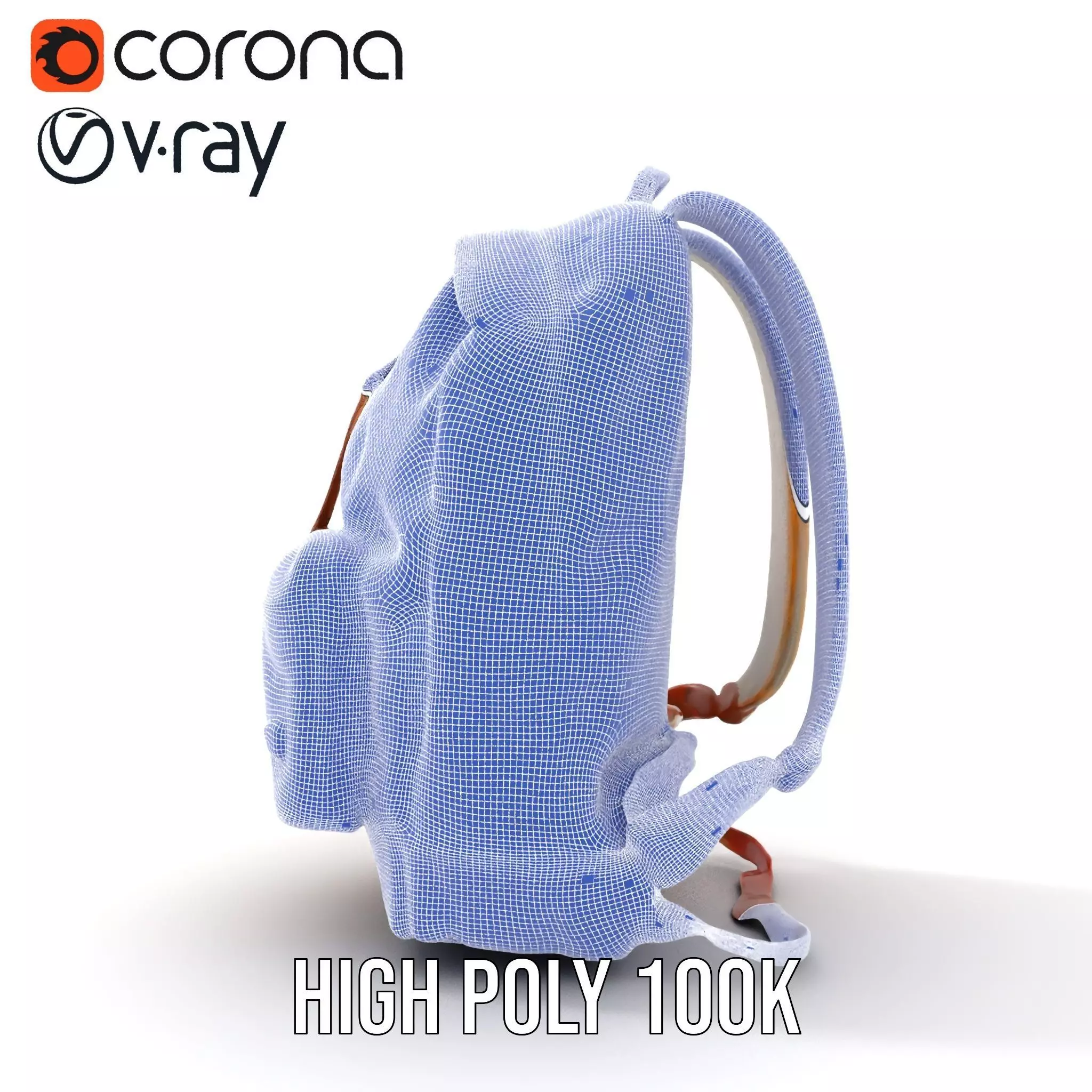 Tan Backpack model pack Low-poly 3D model_34