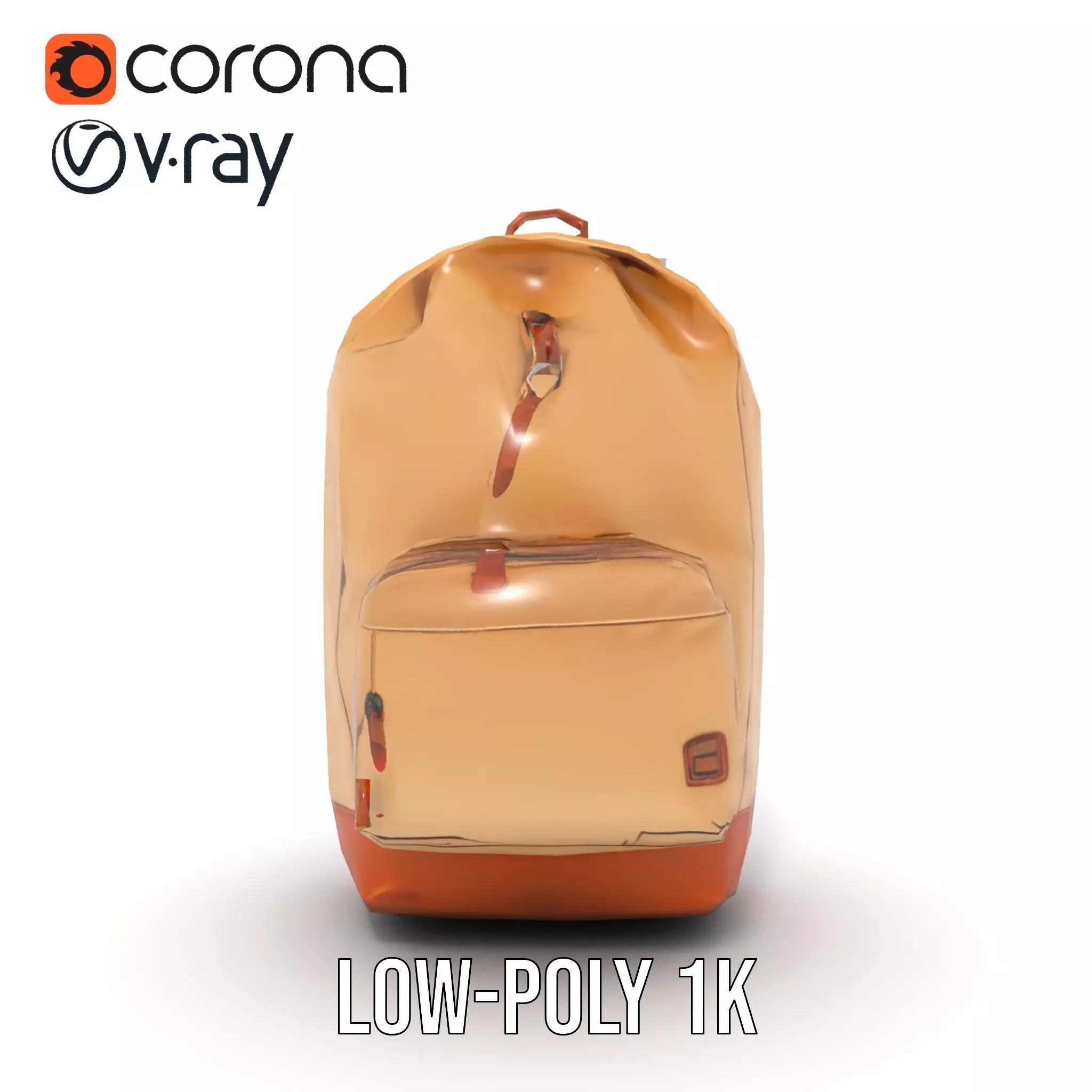 Tan Backpack model pack Low-poly 3D model_8