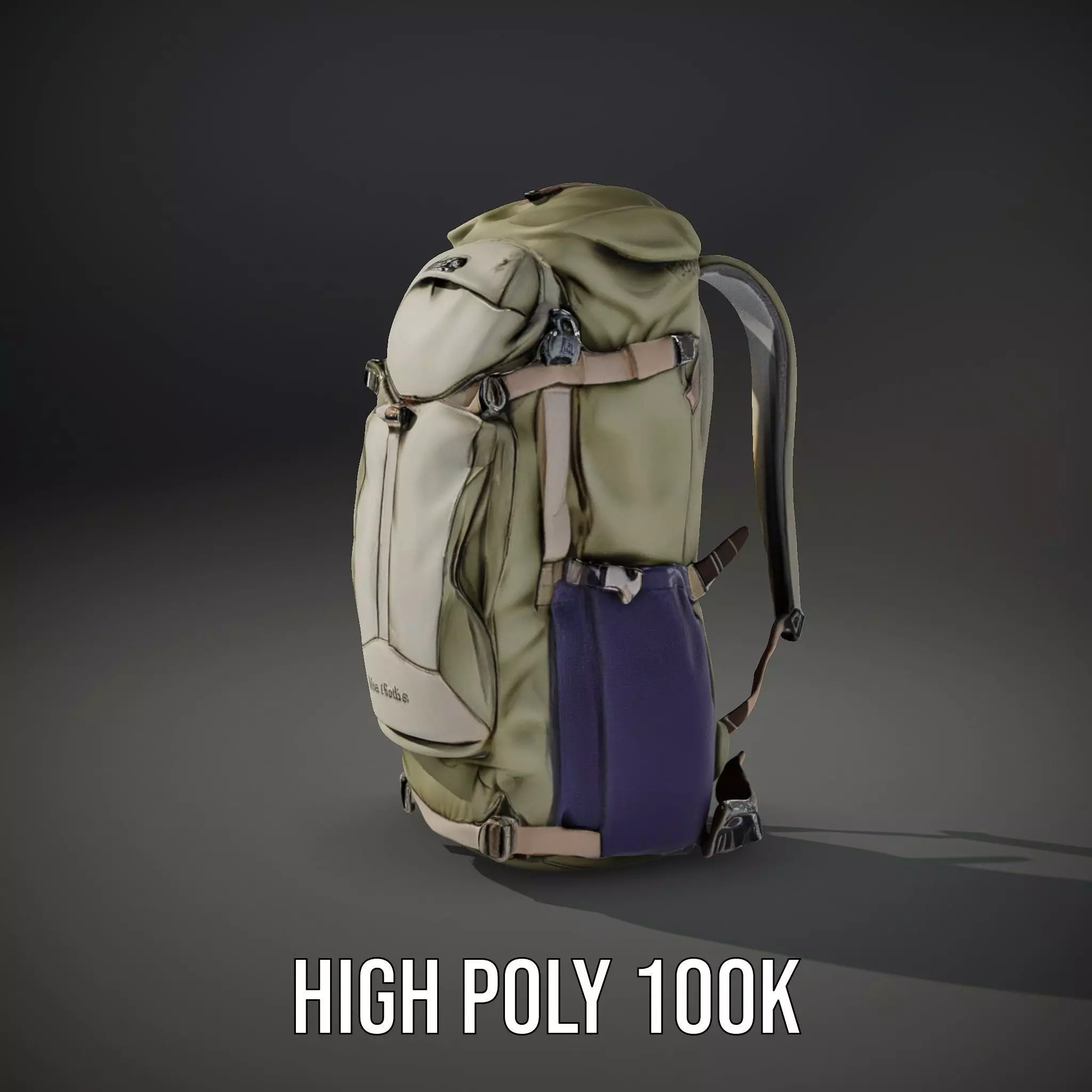 Adventure Green Backpack model pack Low-poly 3D model_9