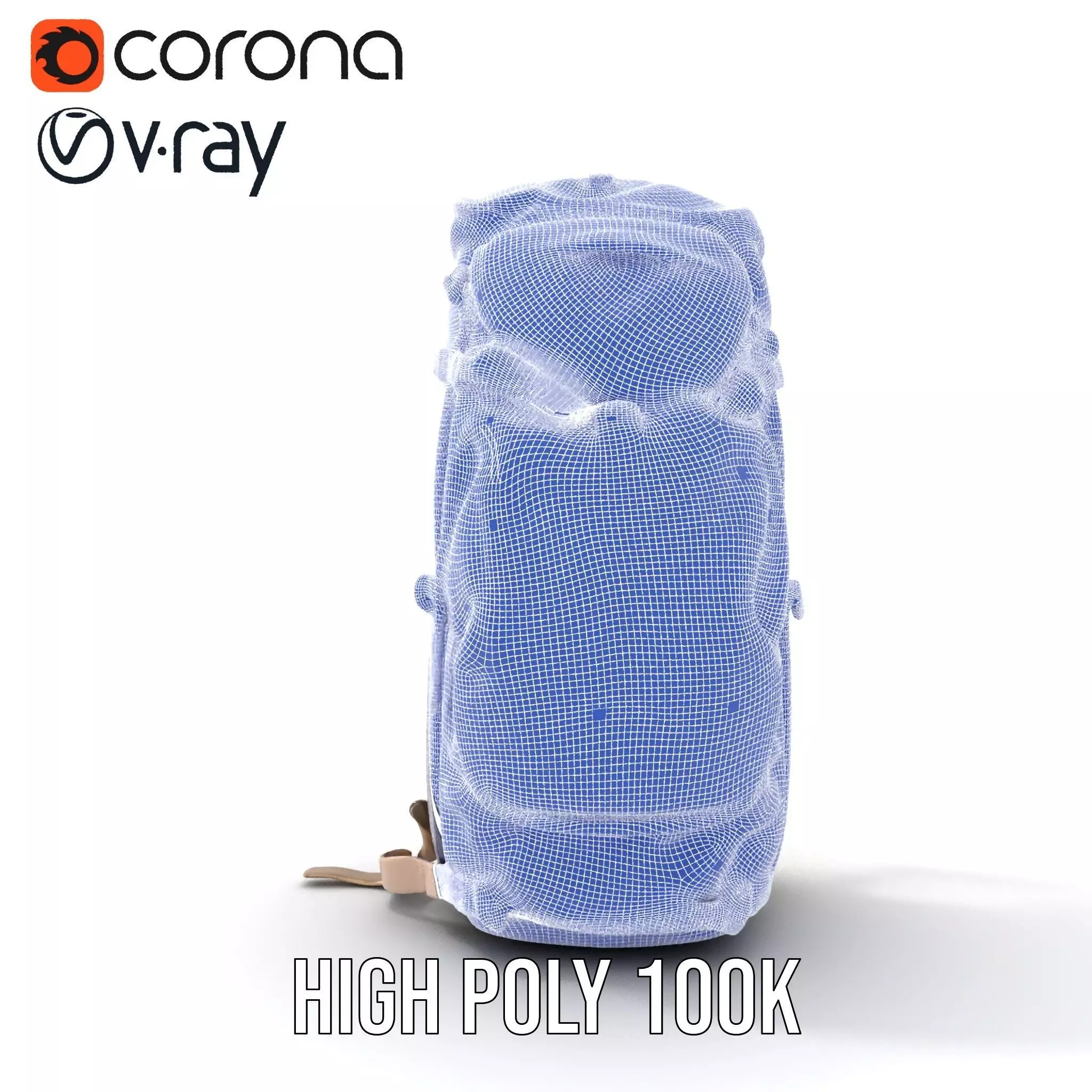 Adventure Green Backpack model pack Low-poly 3D model_27