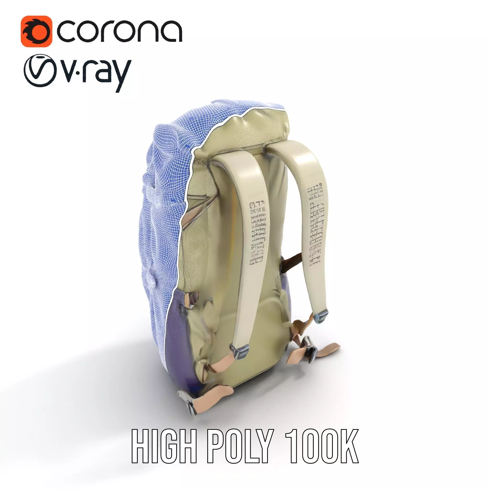 Adventure Green Backpack model pack Low-poly 3D model_35