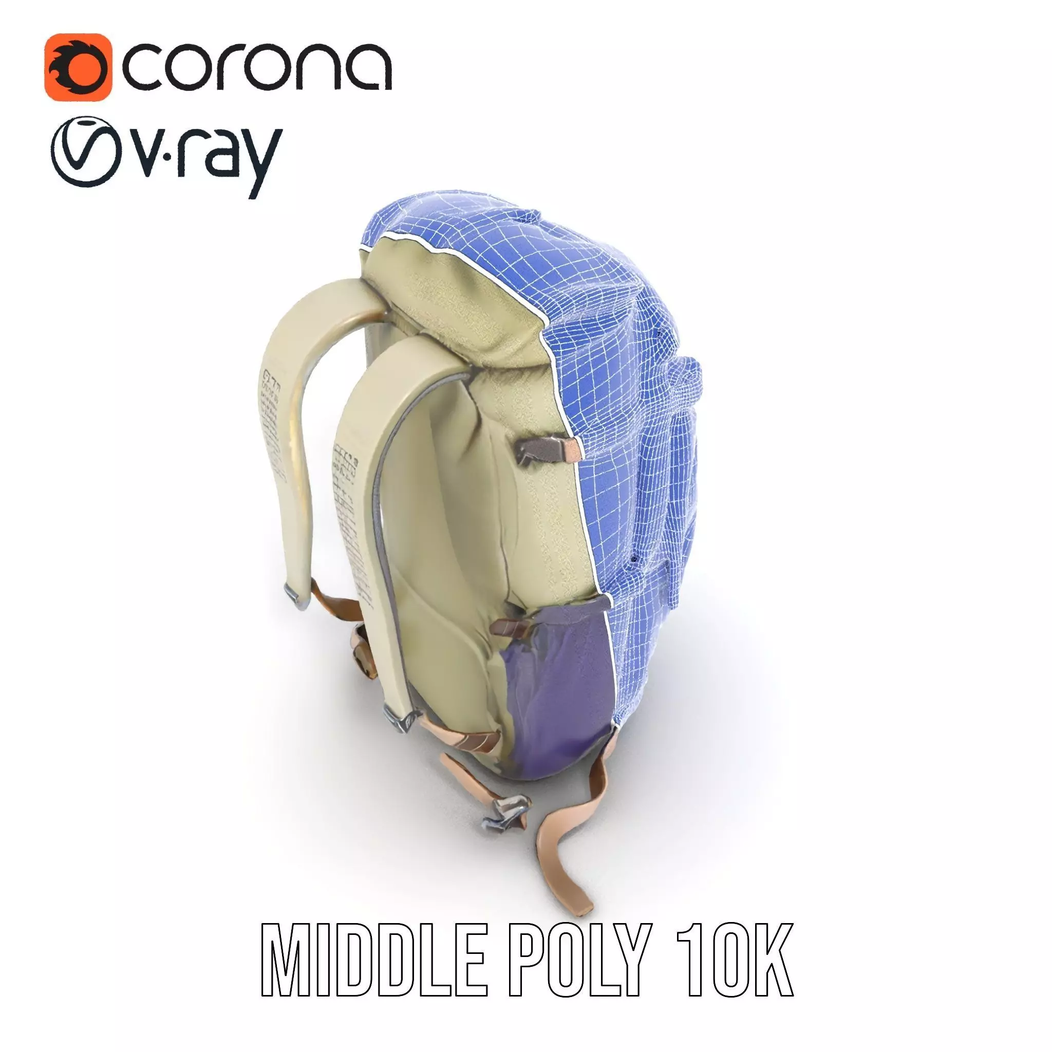 Adventure Green Backpack model pack Low-poly 3D model_22